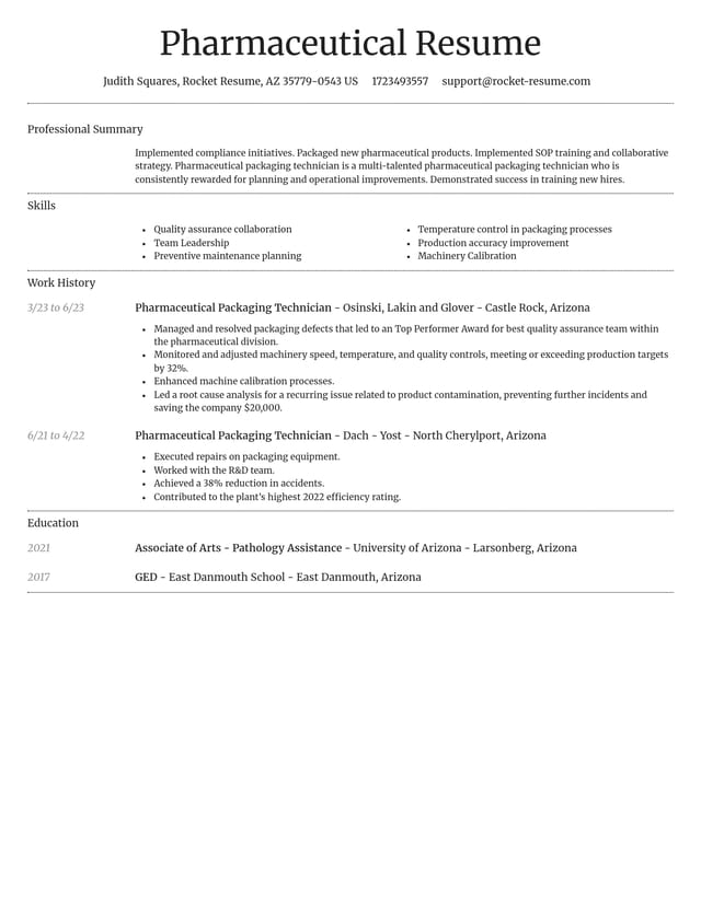 Dignified resume template
