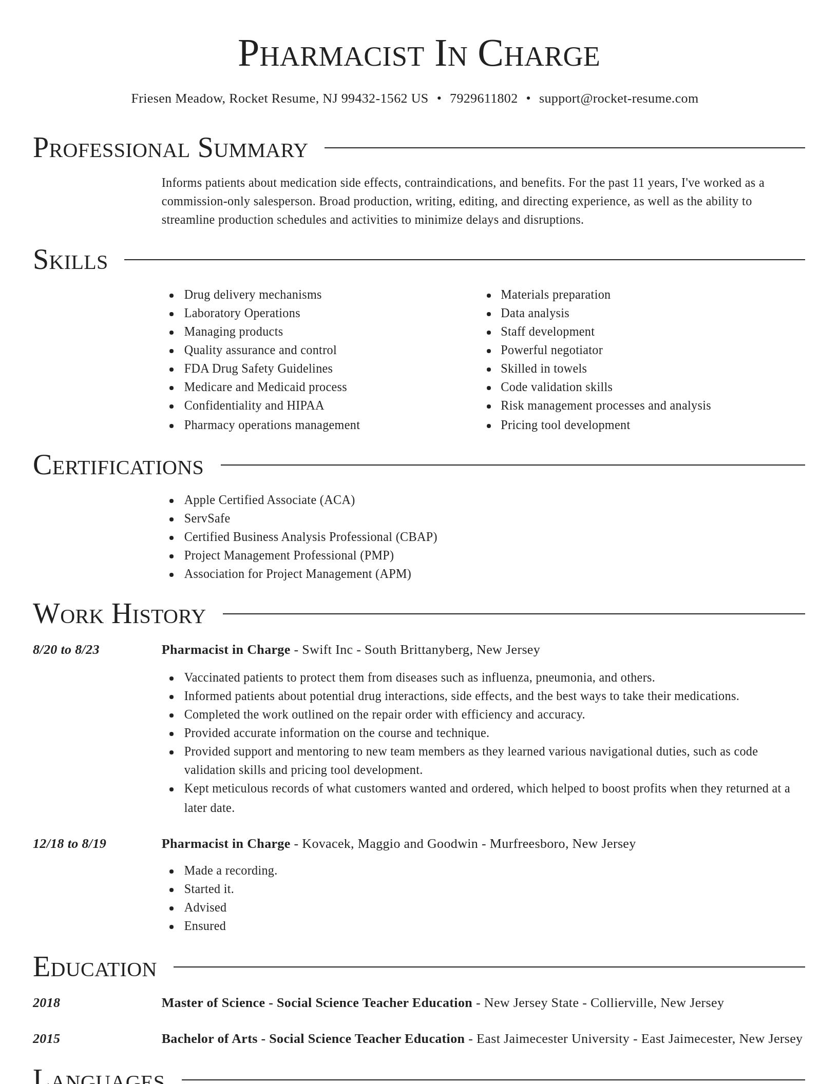 Director resume template