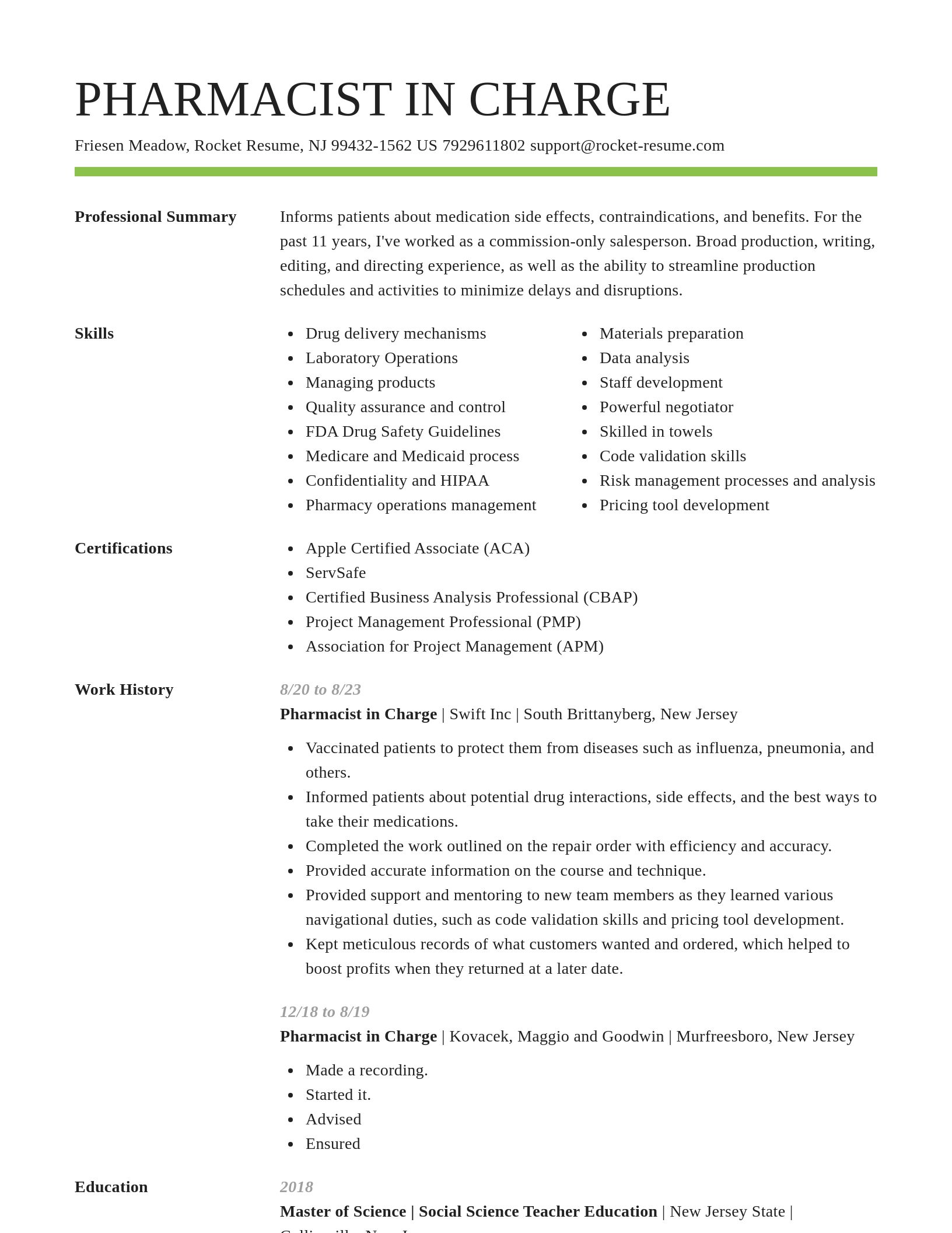 Smart resume template