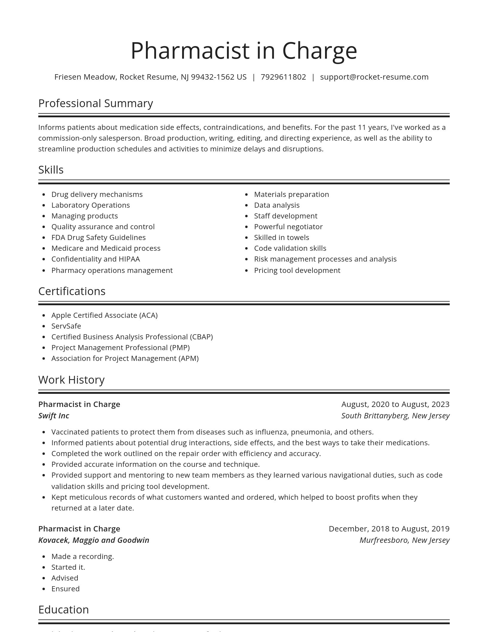 Spotlight resume template