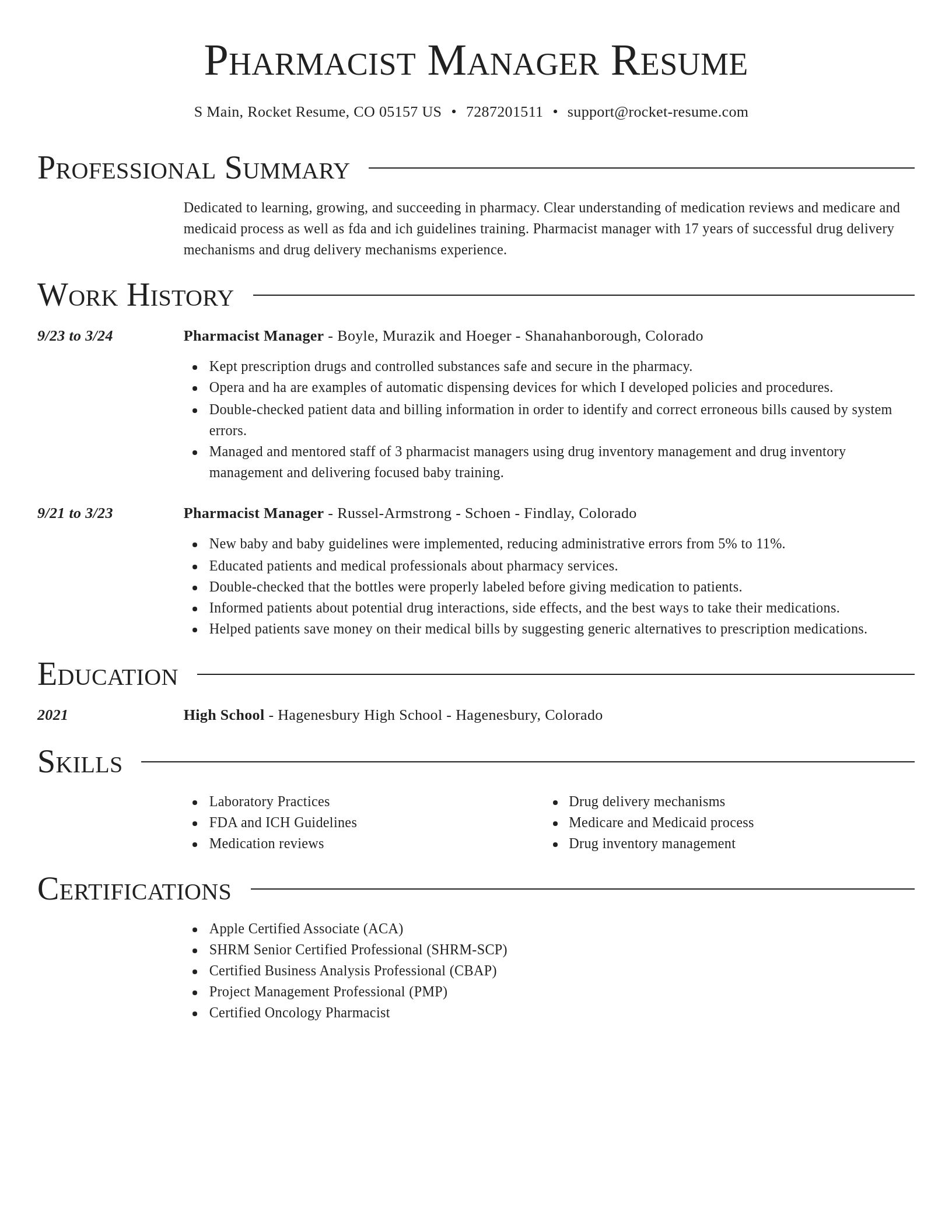 Director resume template