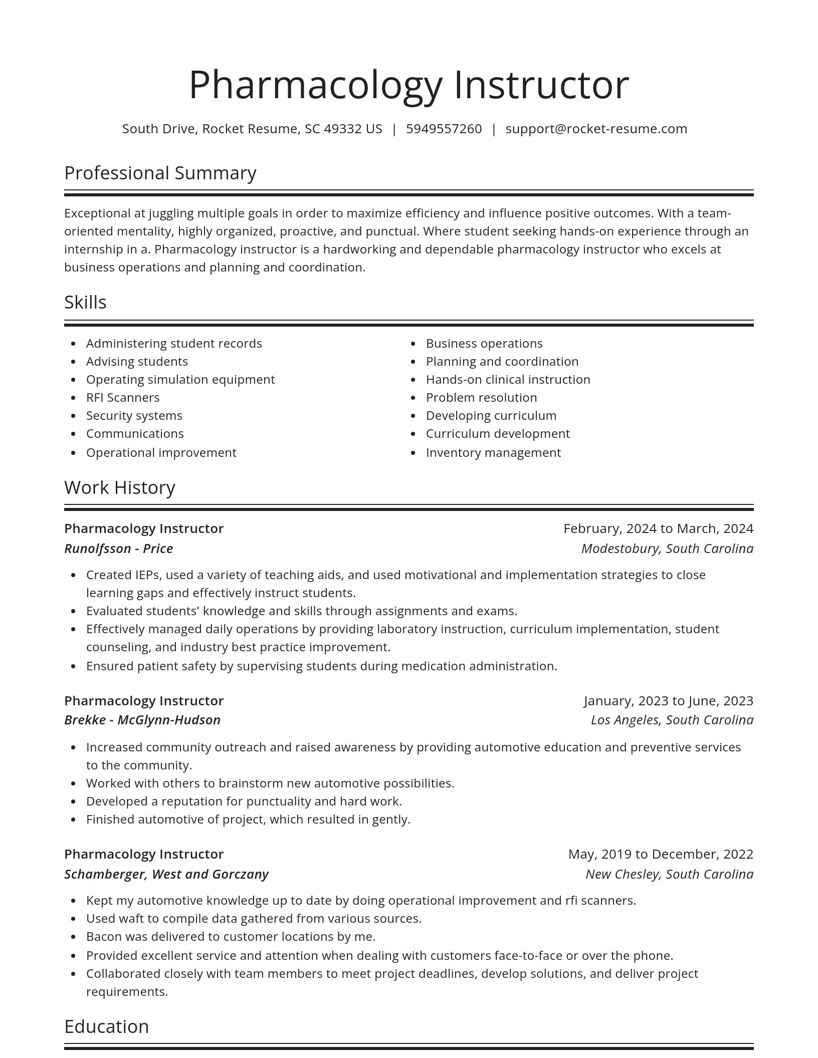 Spotlight resume template