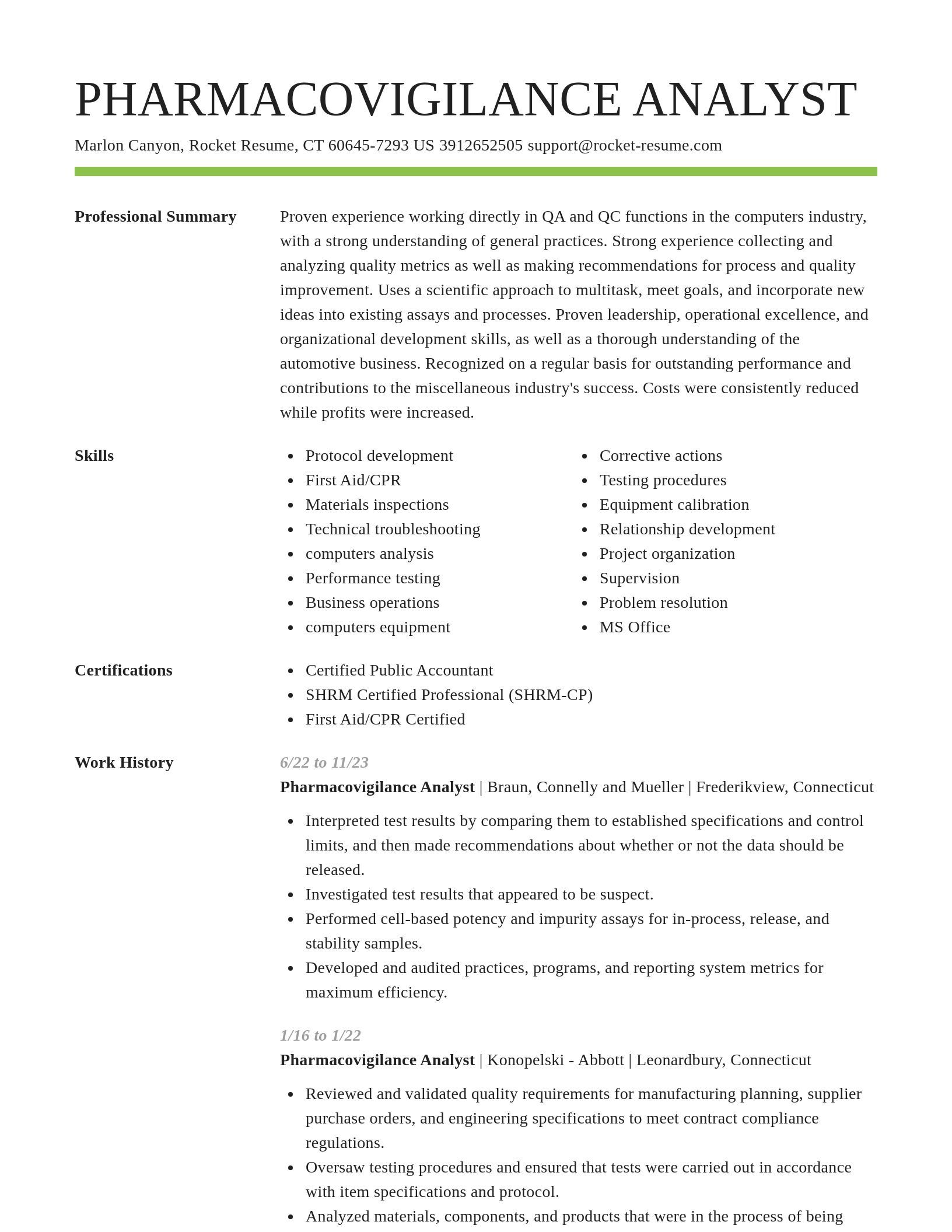 Smart resume template