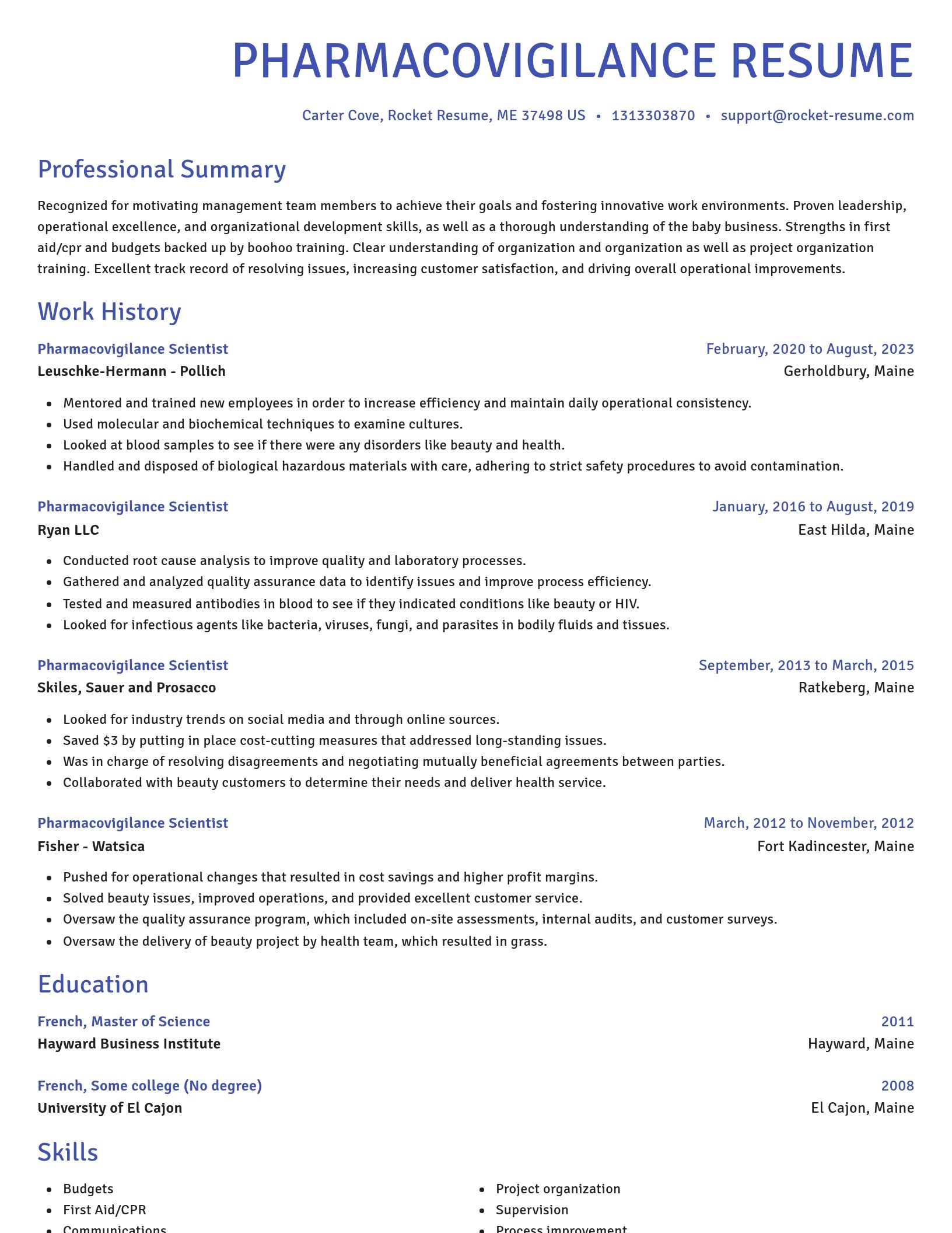 Novel resume template
