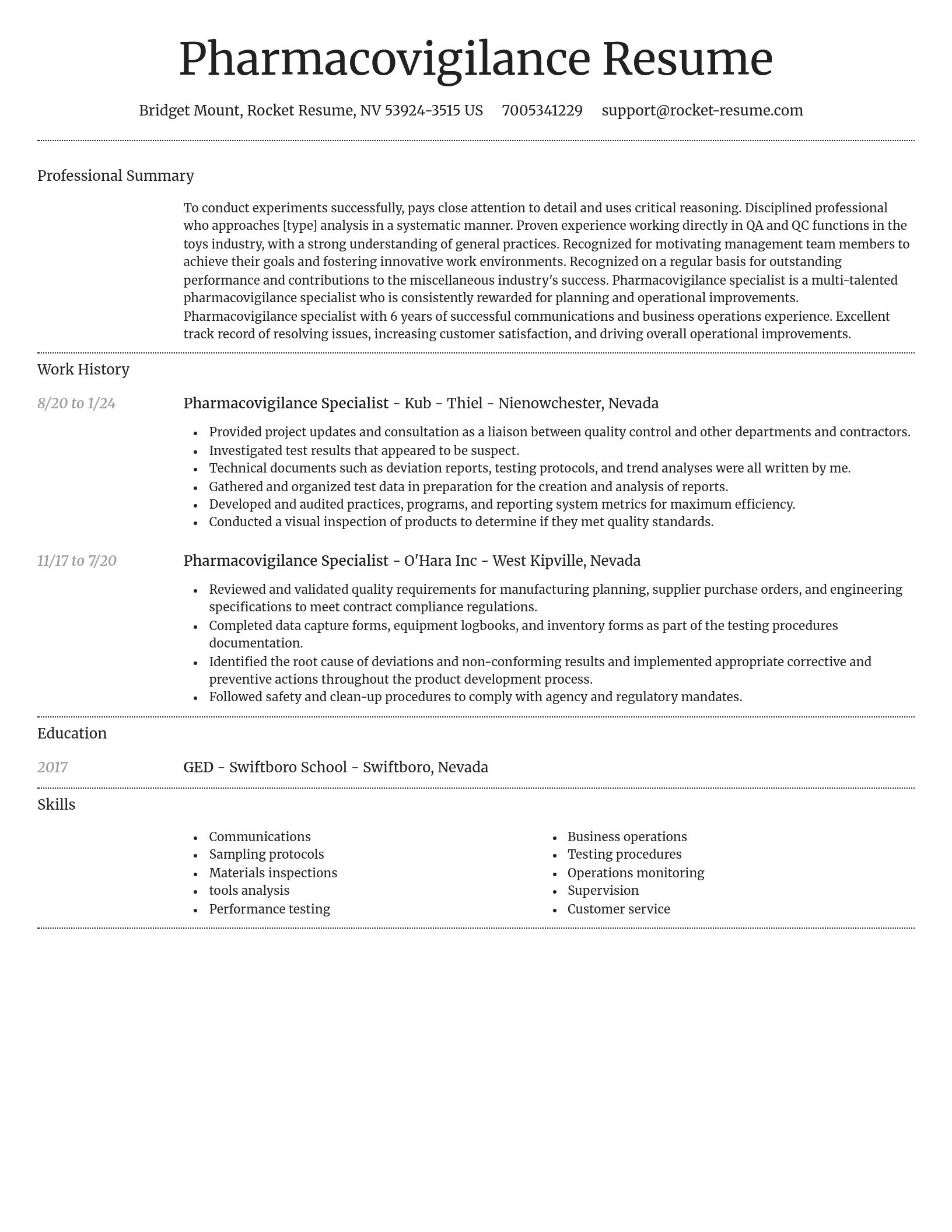 Dignified resume template