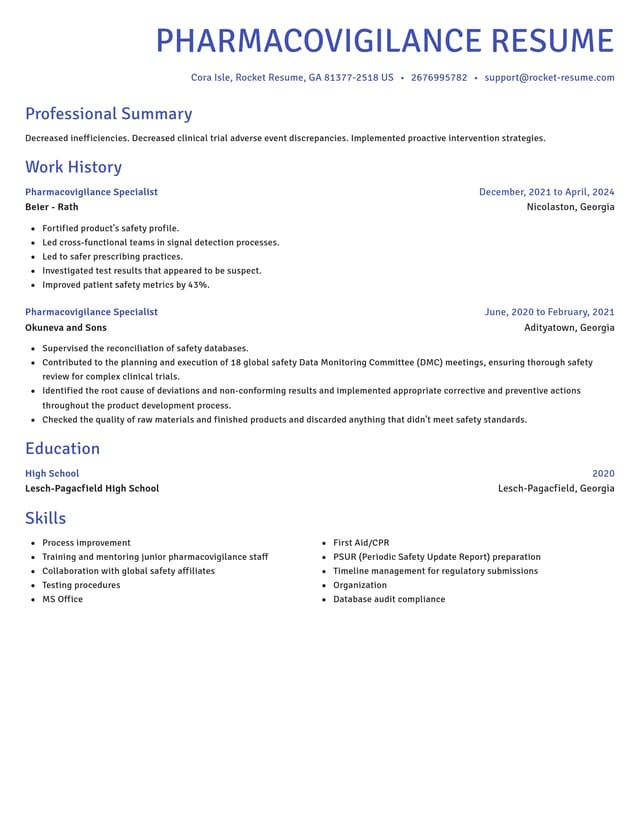 Novel resume template