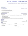 Pharmacovigilance Specialist resume template