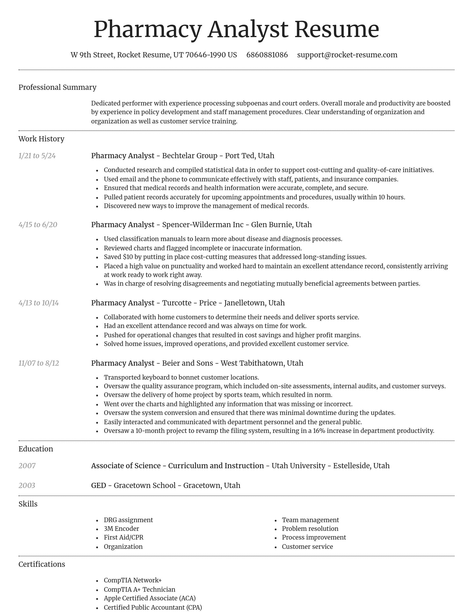 Dignified resume template