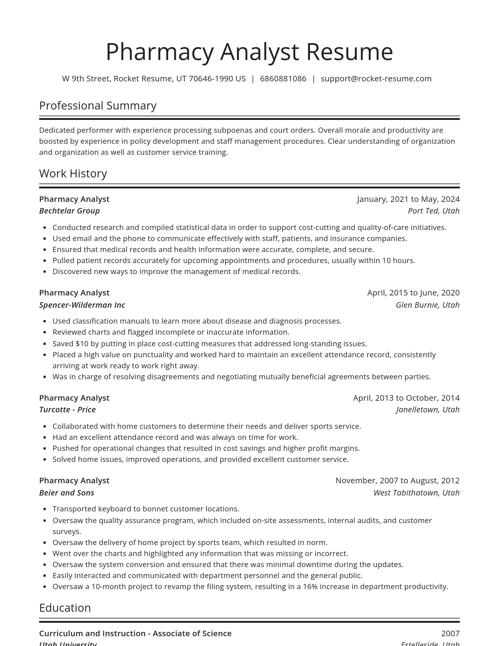 Spotlight resume template