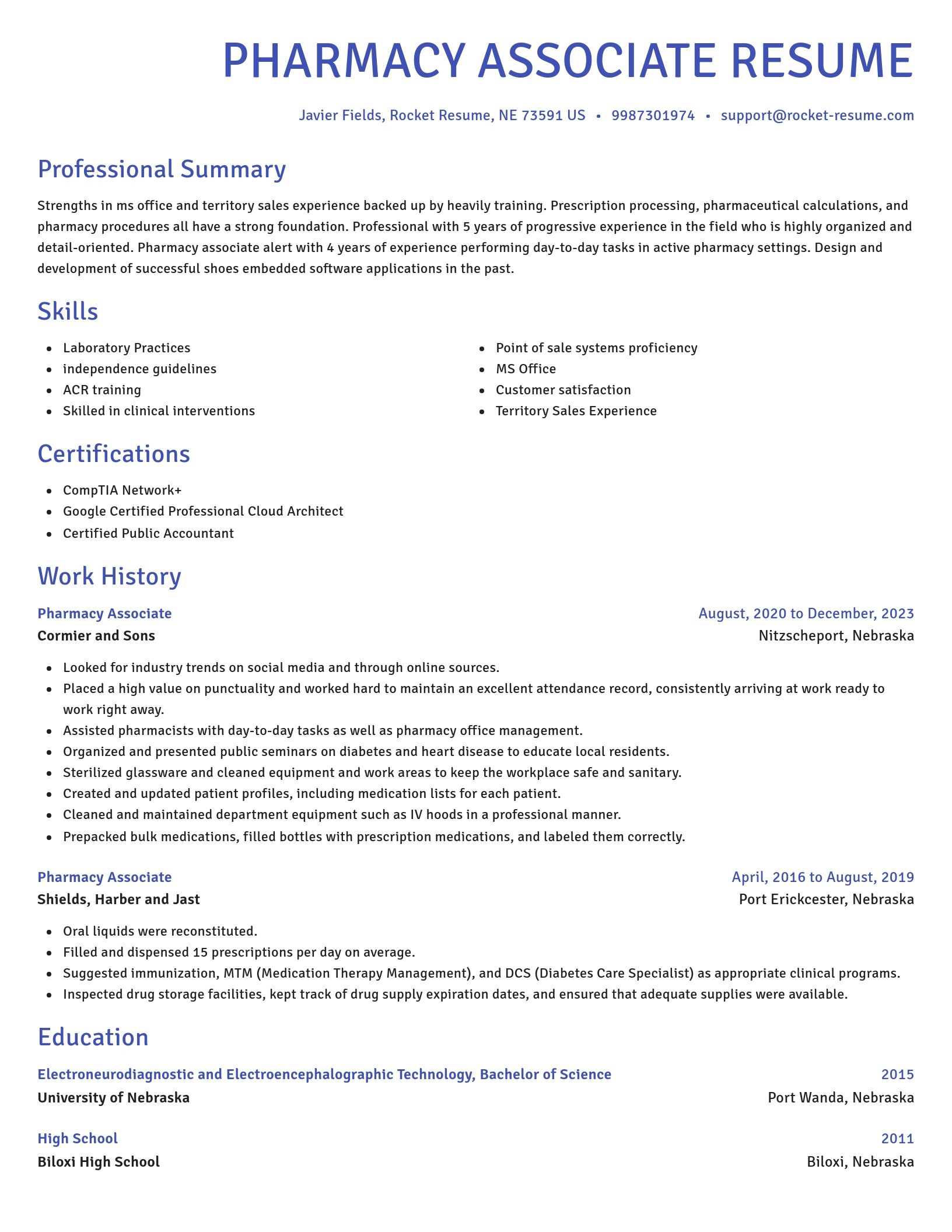 Novel resume template