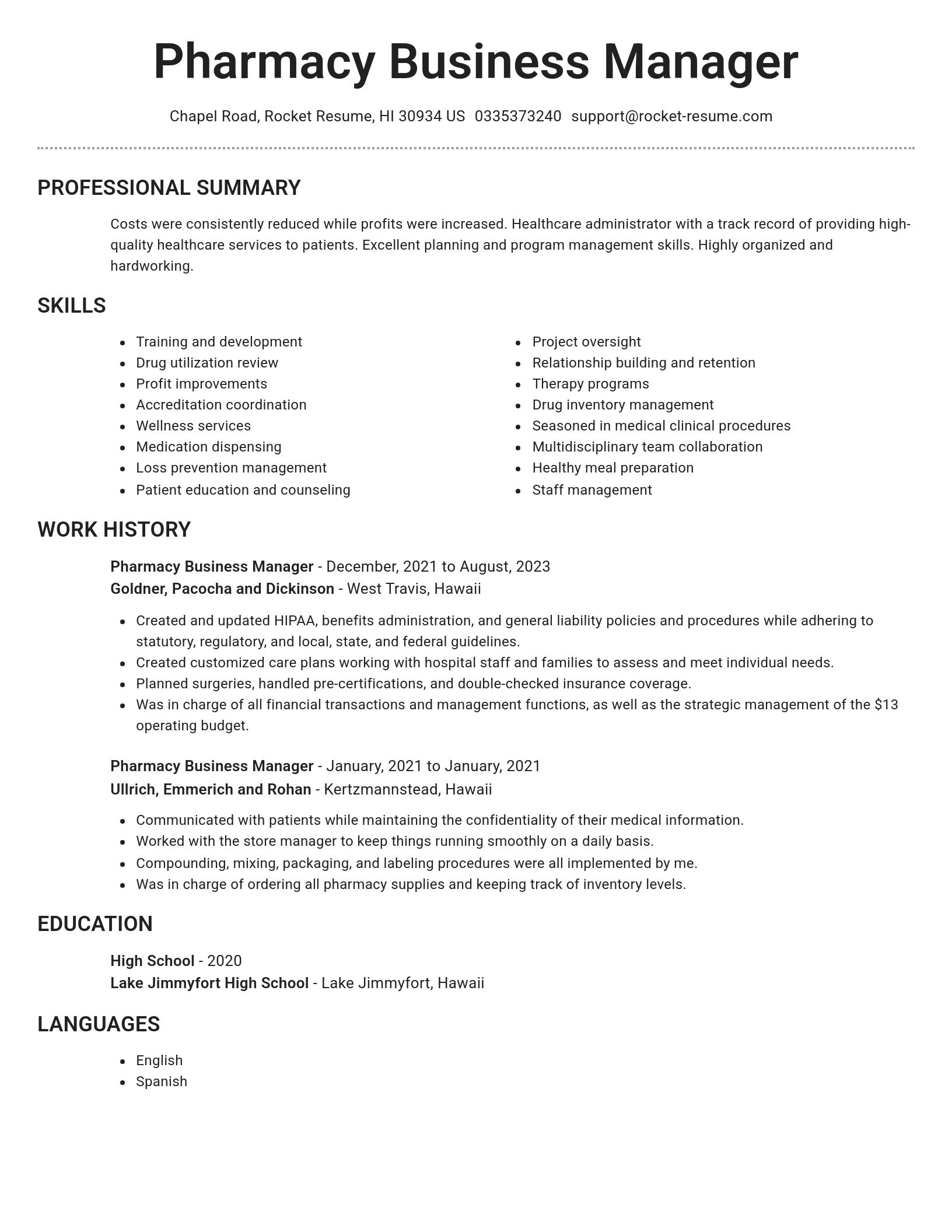 Brilliant resume template