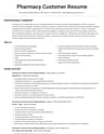 Pharmacy Customer Service Representative resume template