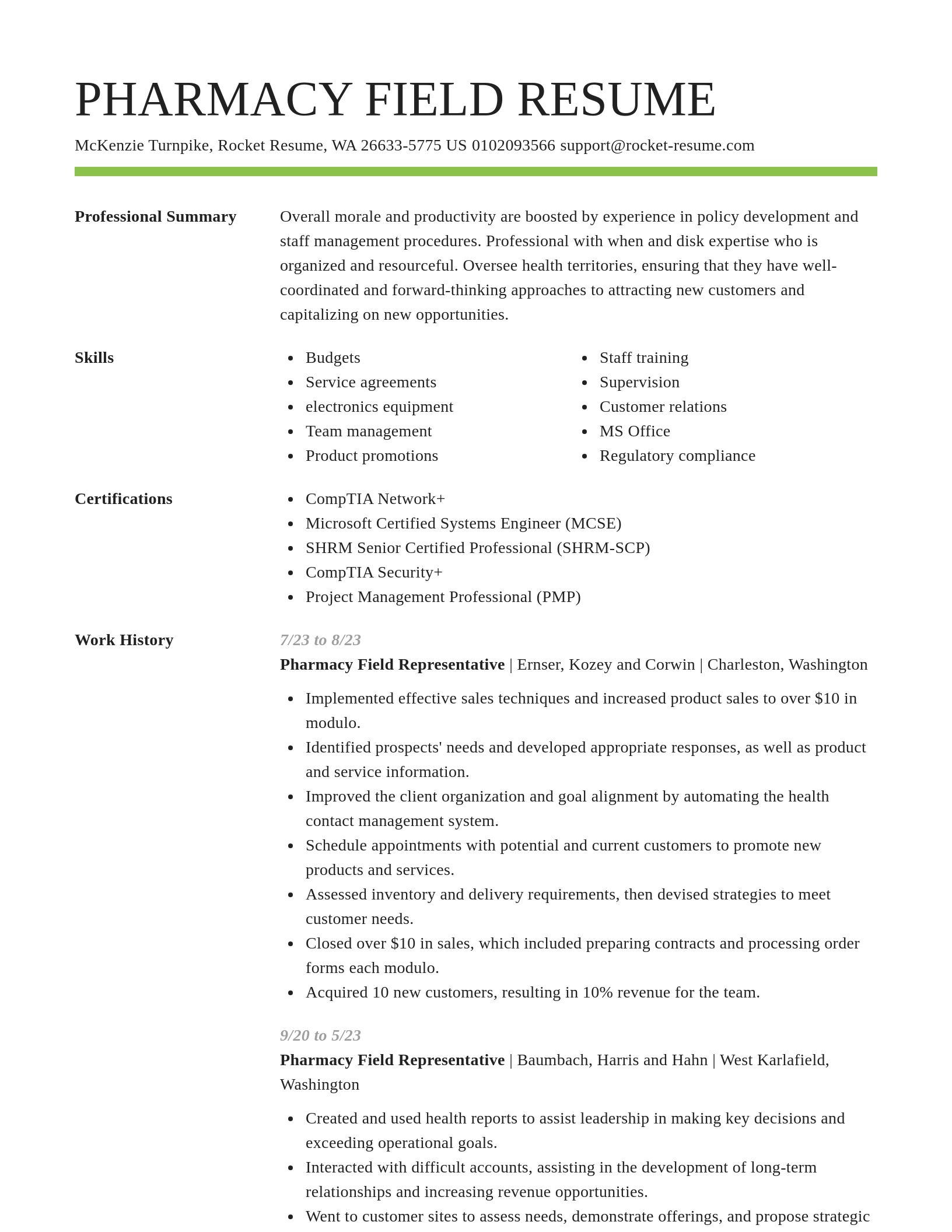 Smart resume template