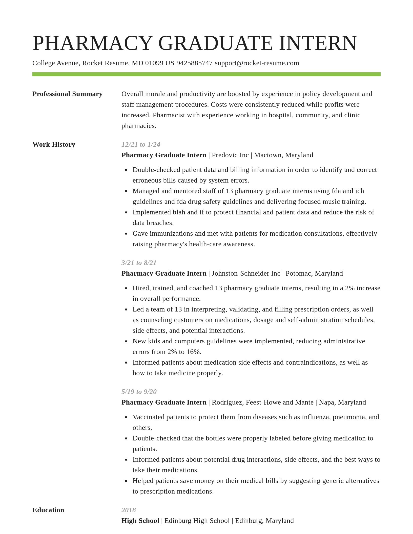 Smart resume template