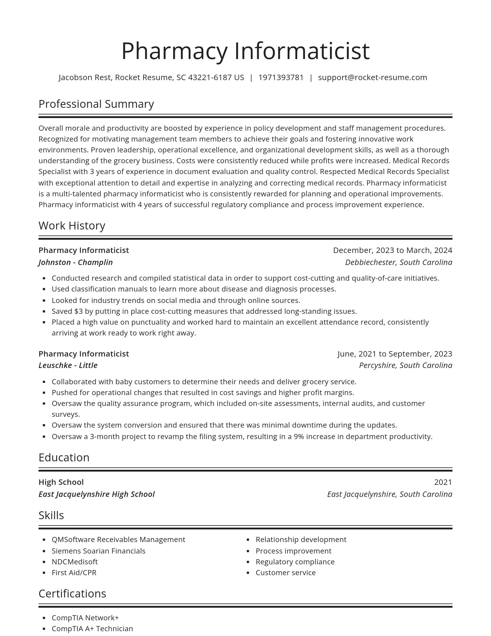 Spotlight resume template