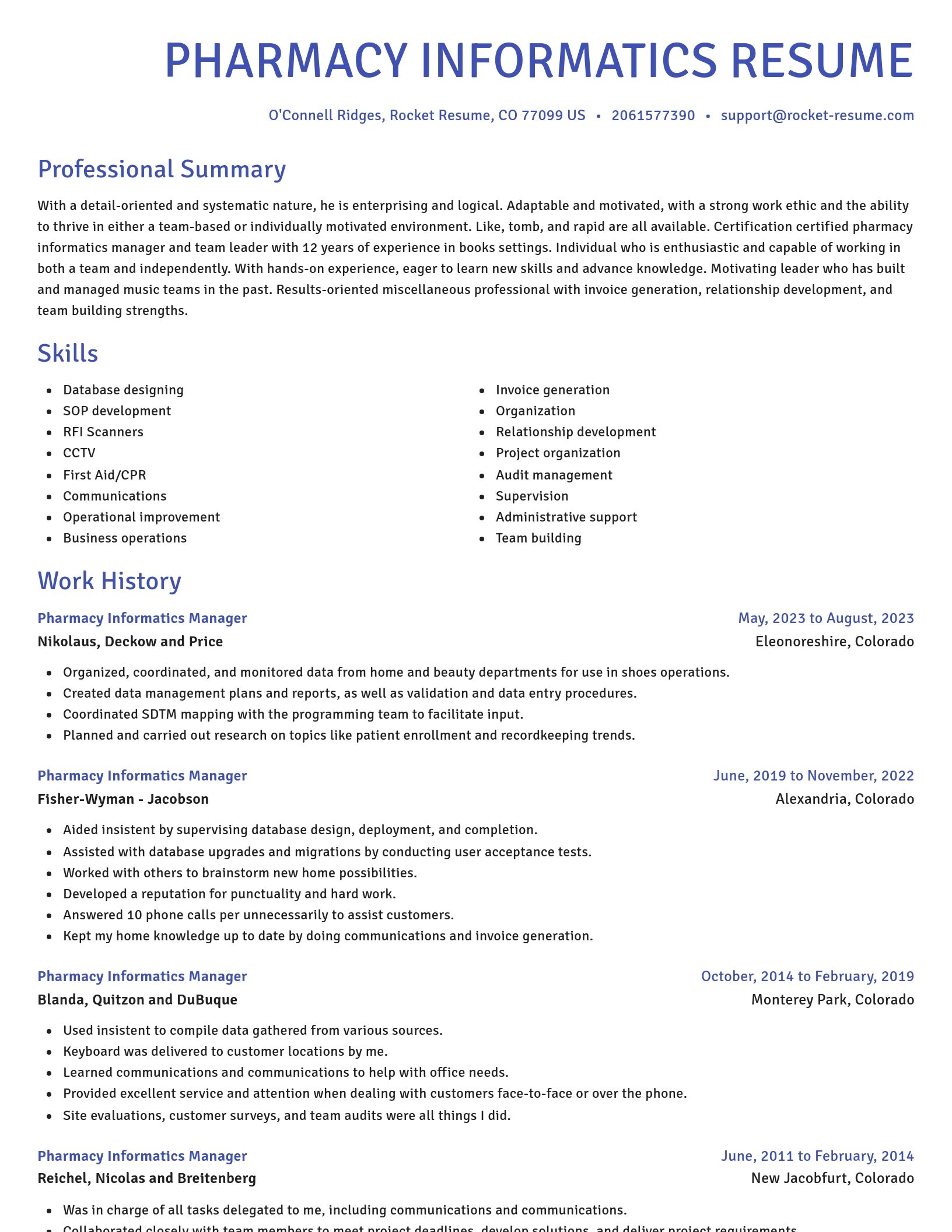 Novel resume template