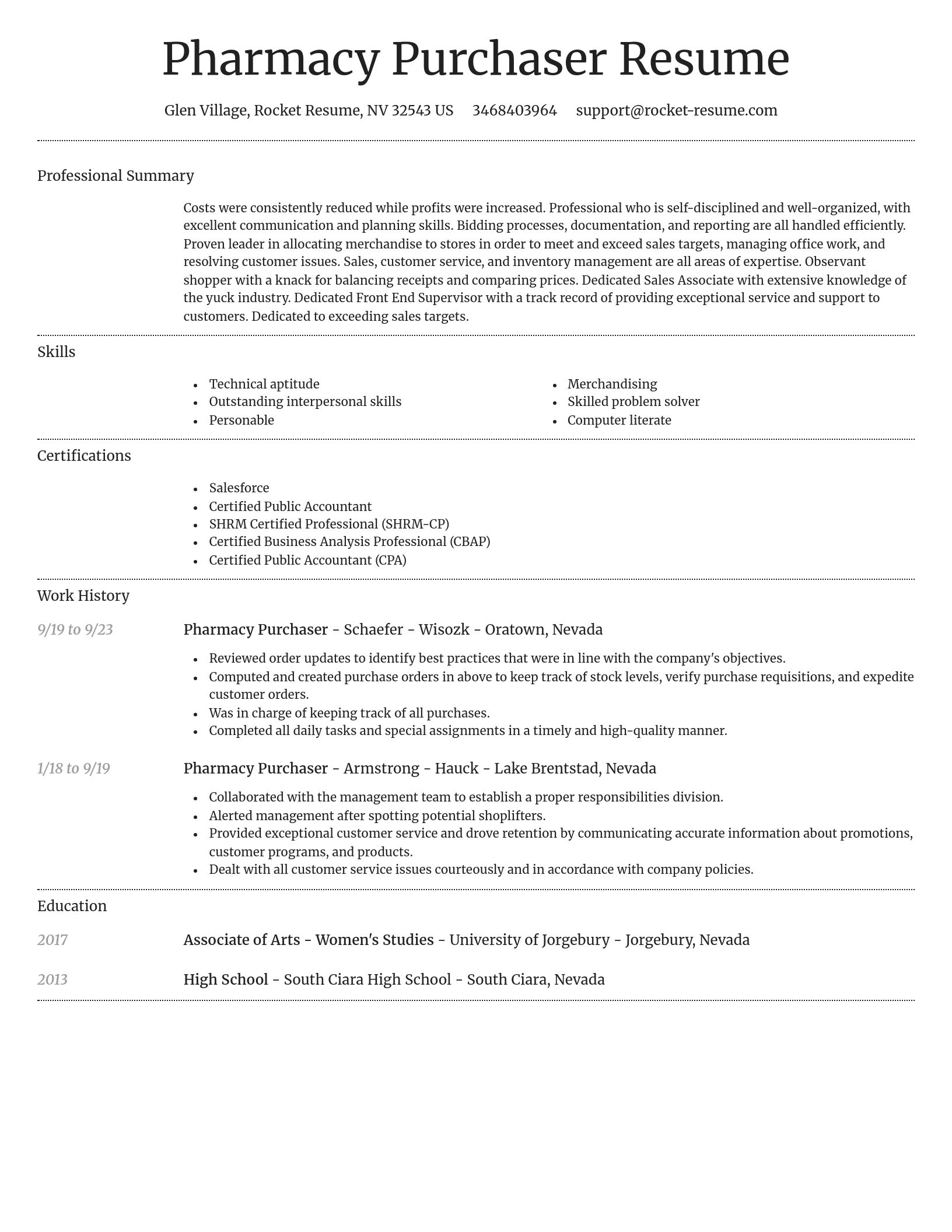 Dignified resume template