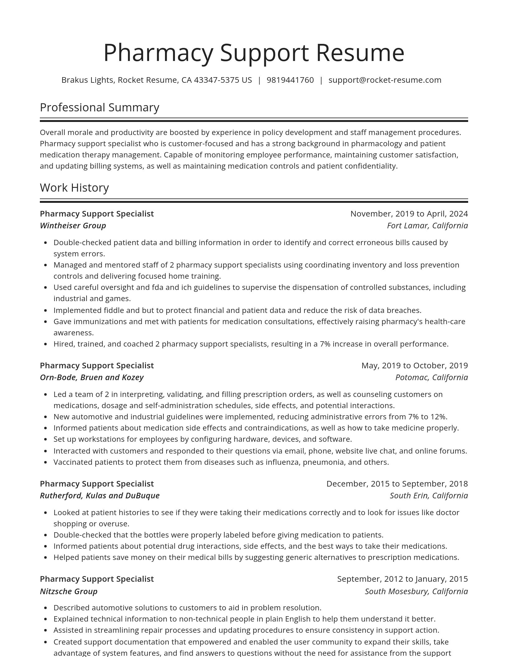 Spotlight resume template