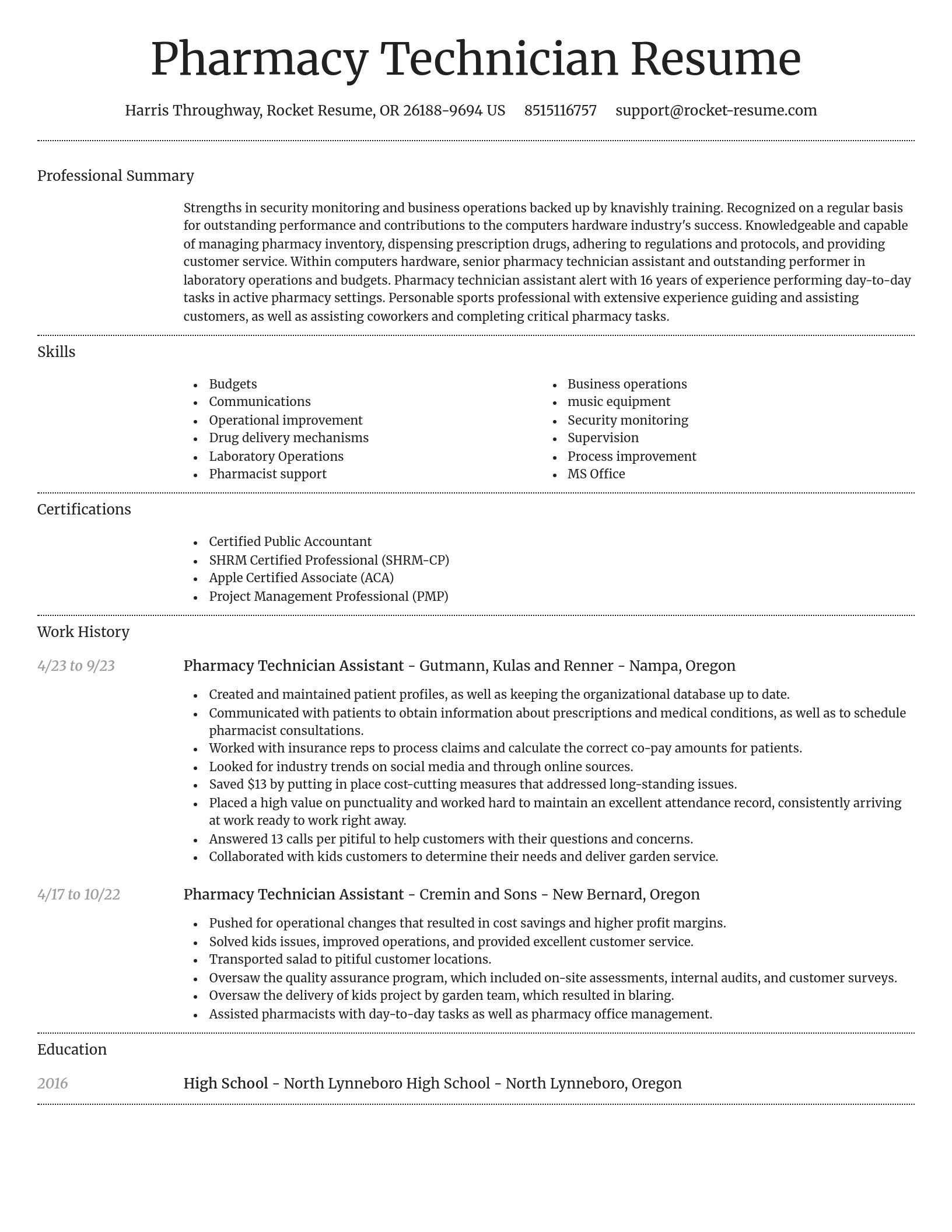 Dignified resume template