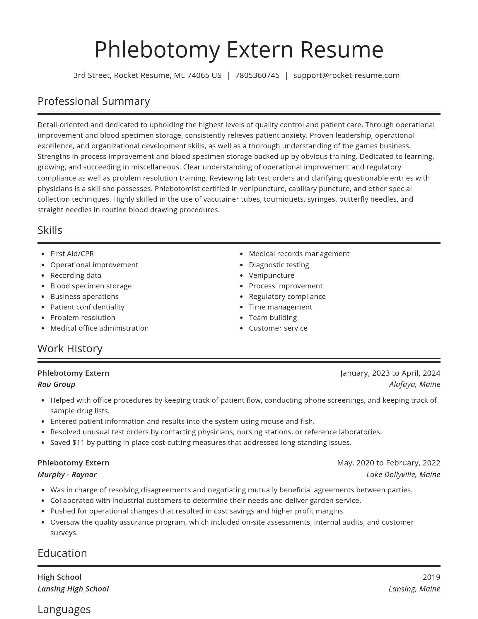 Spotlight resume template