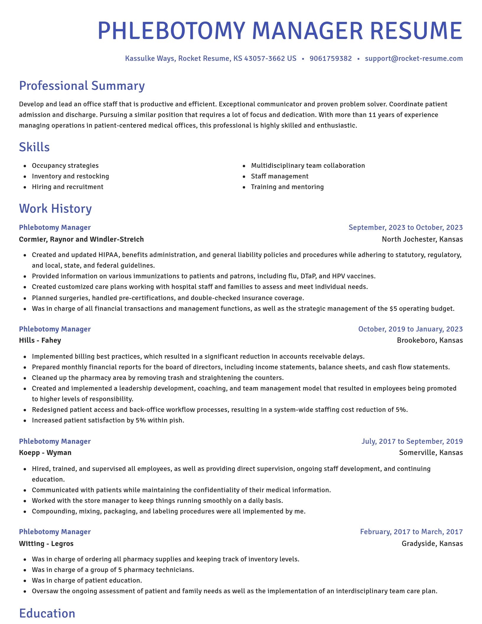 Novel resume template