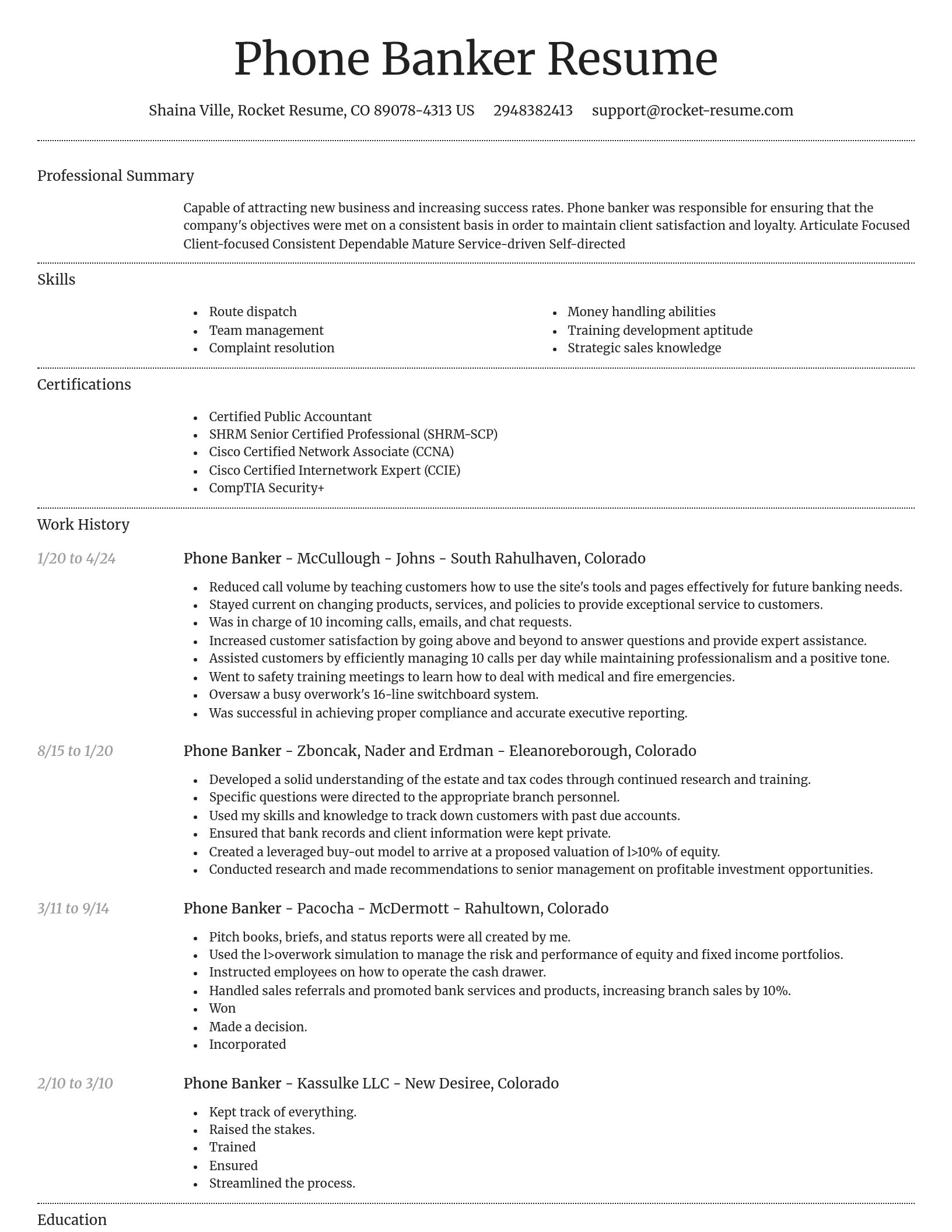Dignified resume template