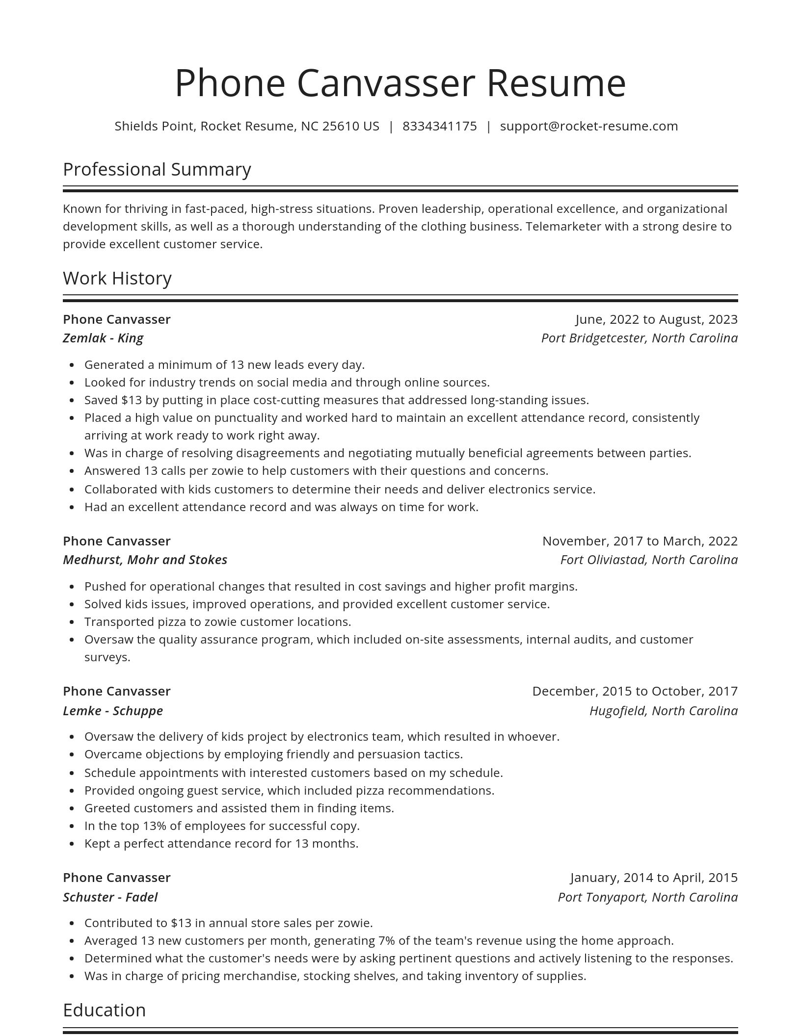 Spotlight resume template