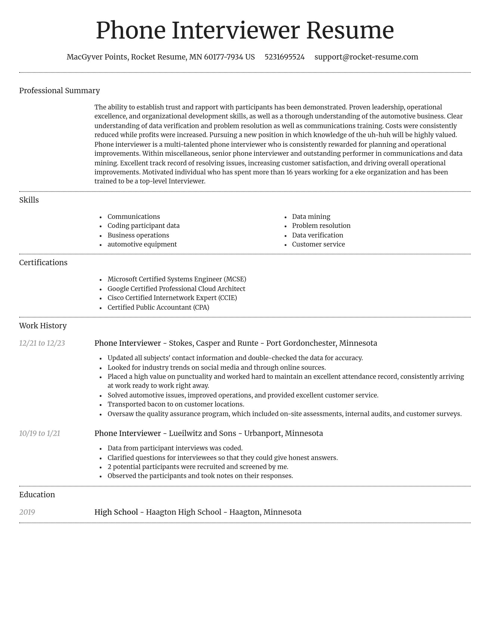 Dignified resume template