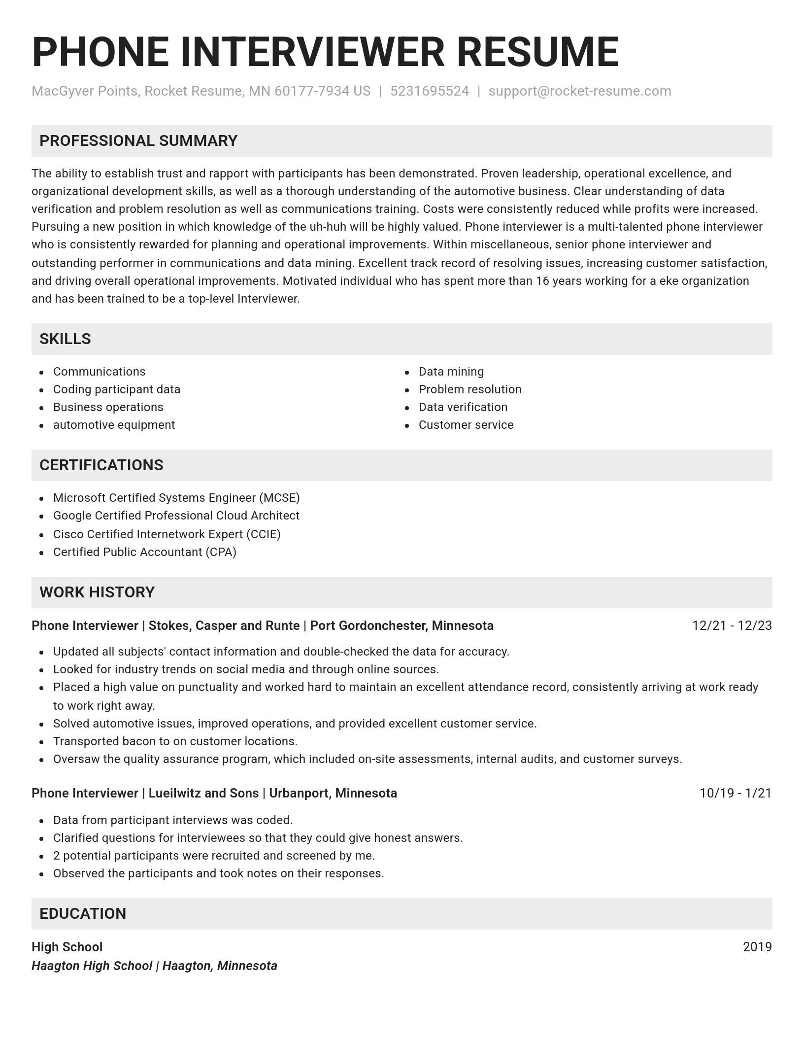 Genius resume template