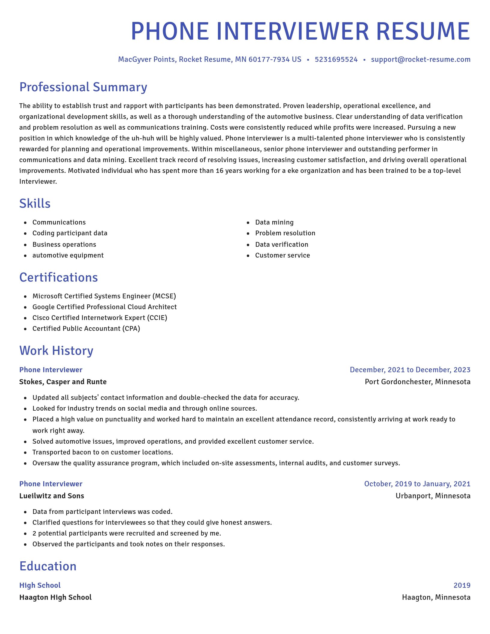 Novel resume template