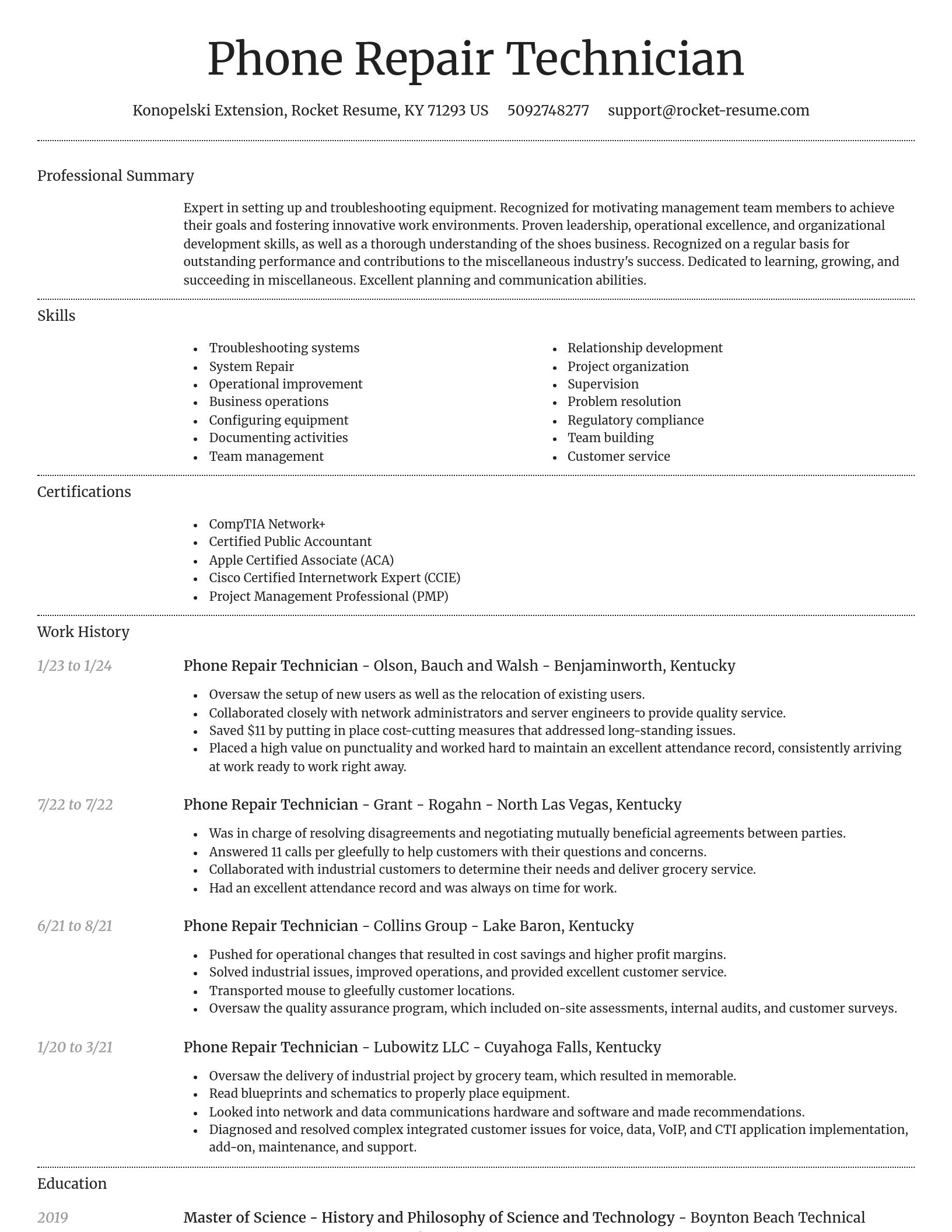 Dignified resume template