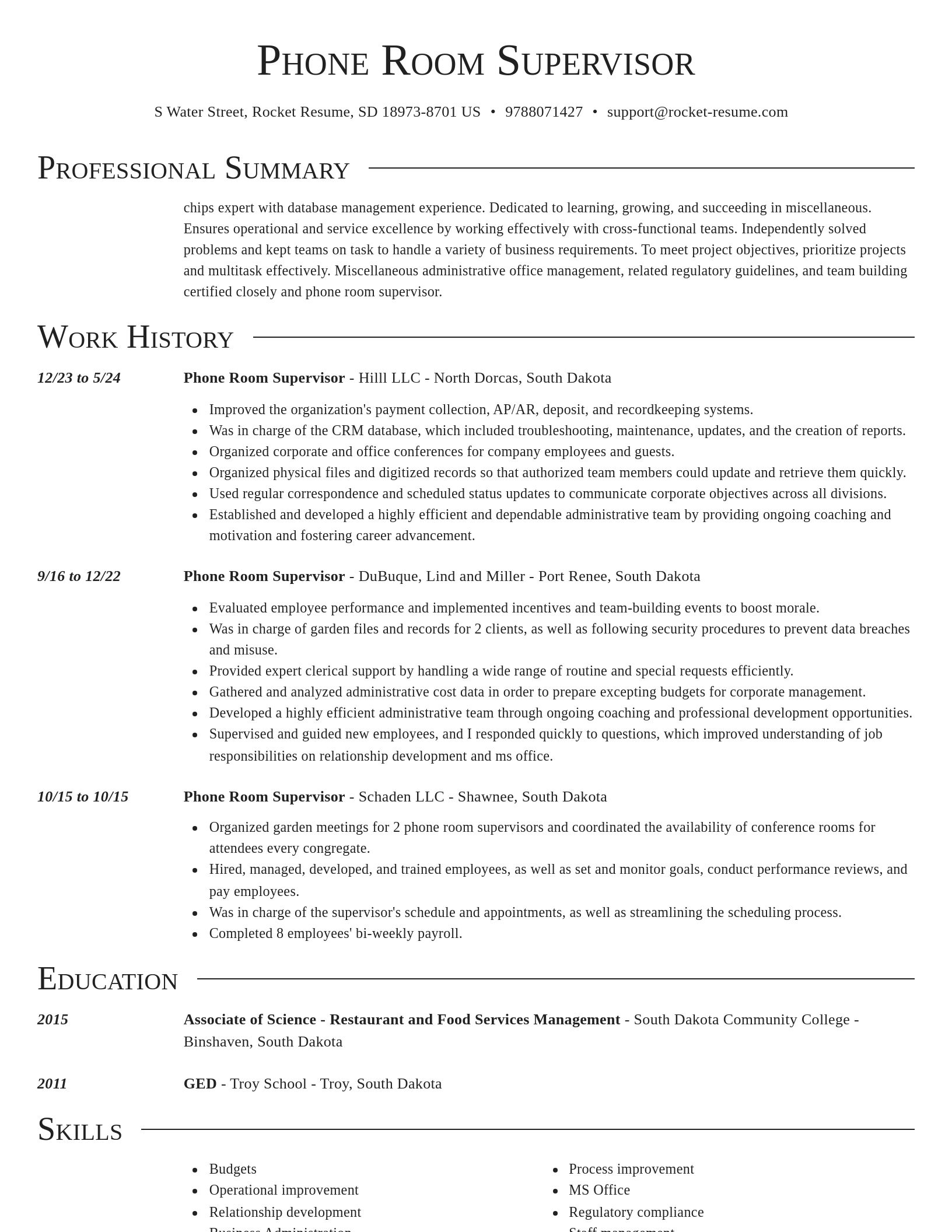 Director resume template
