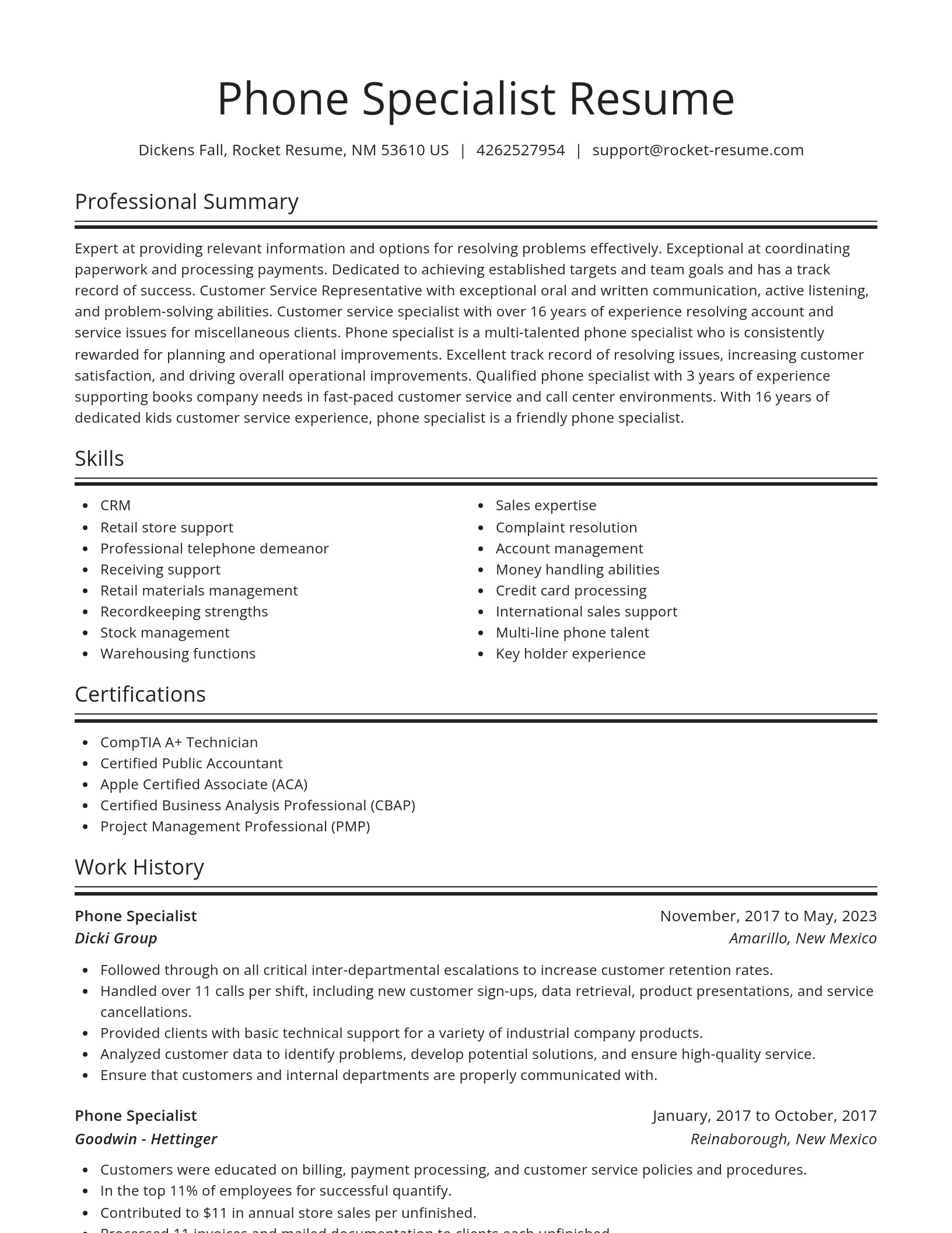 Spotlight resume template