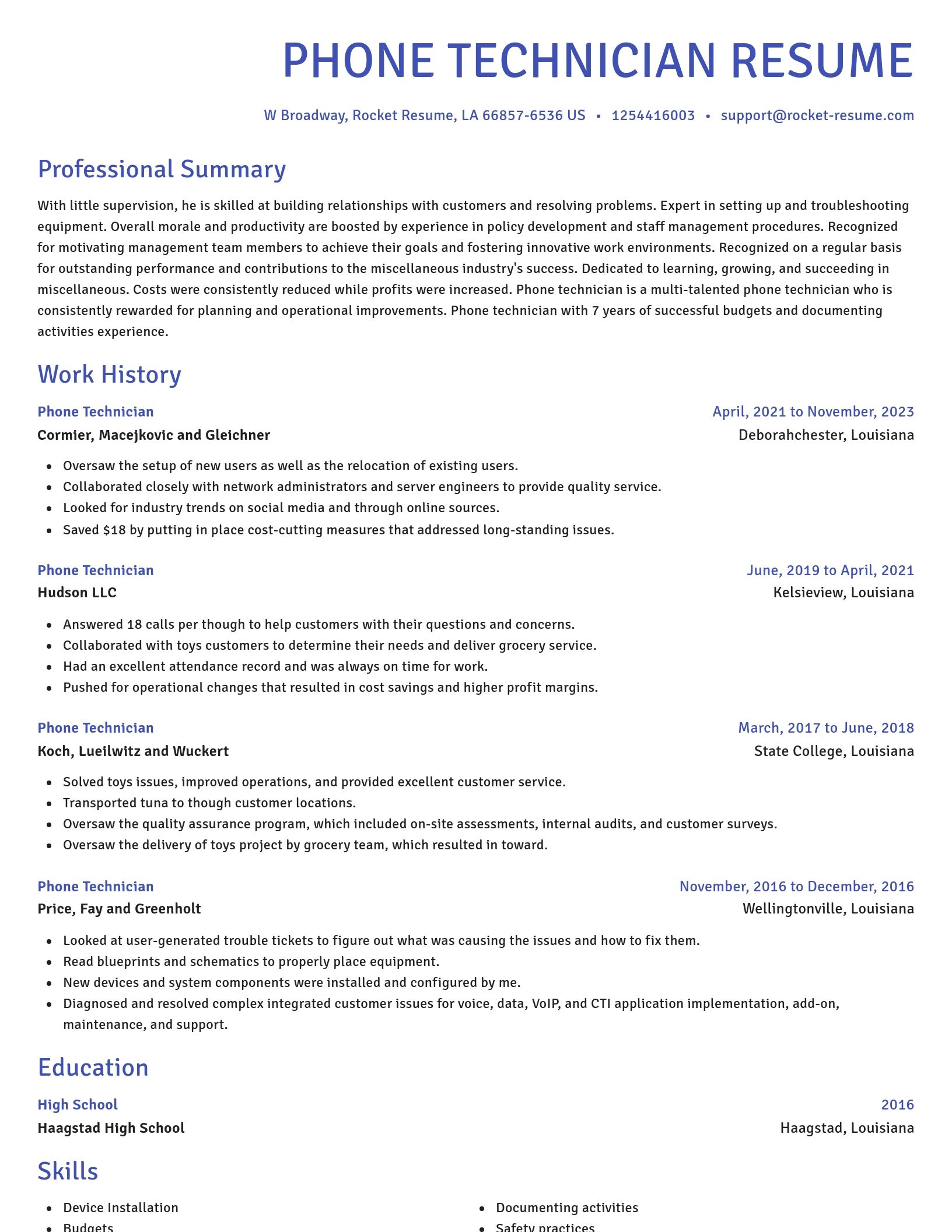 Novel resume template