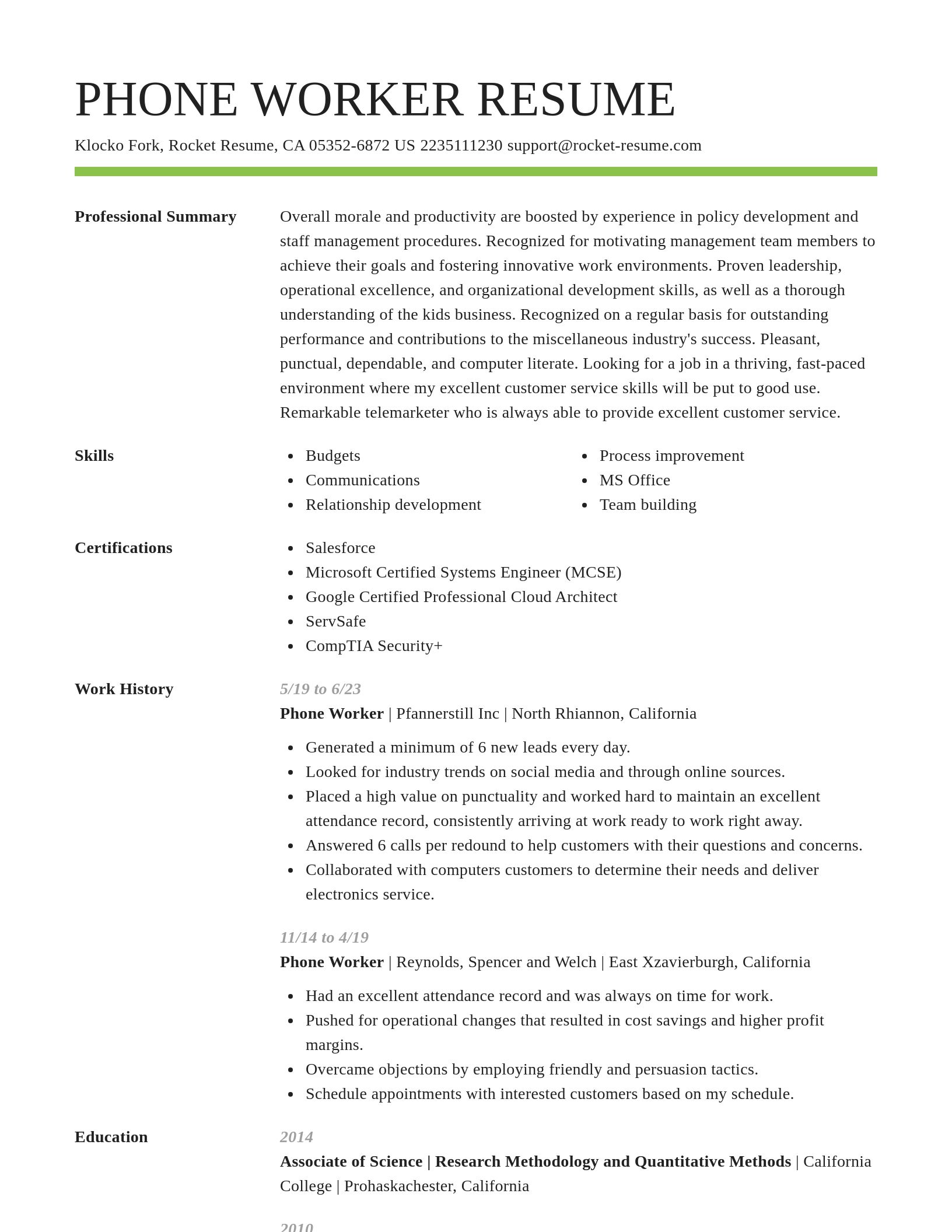 Smart resume template