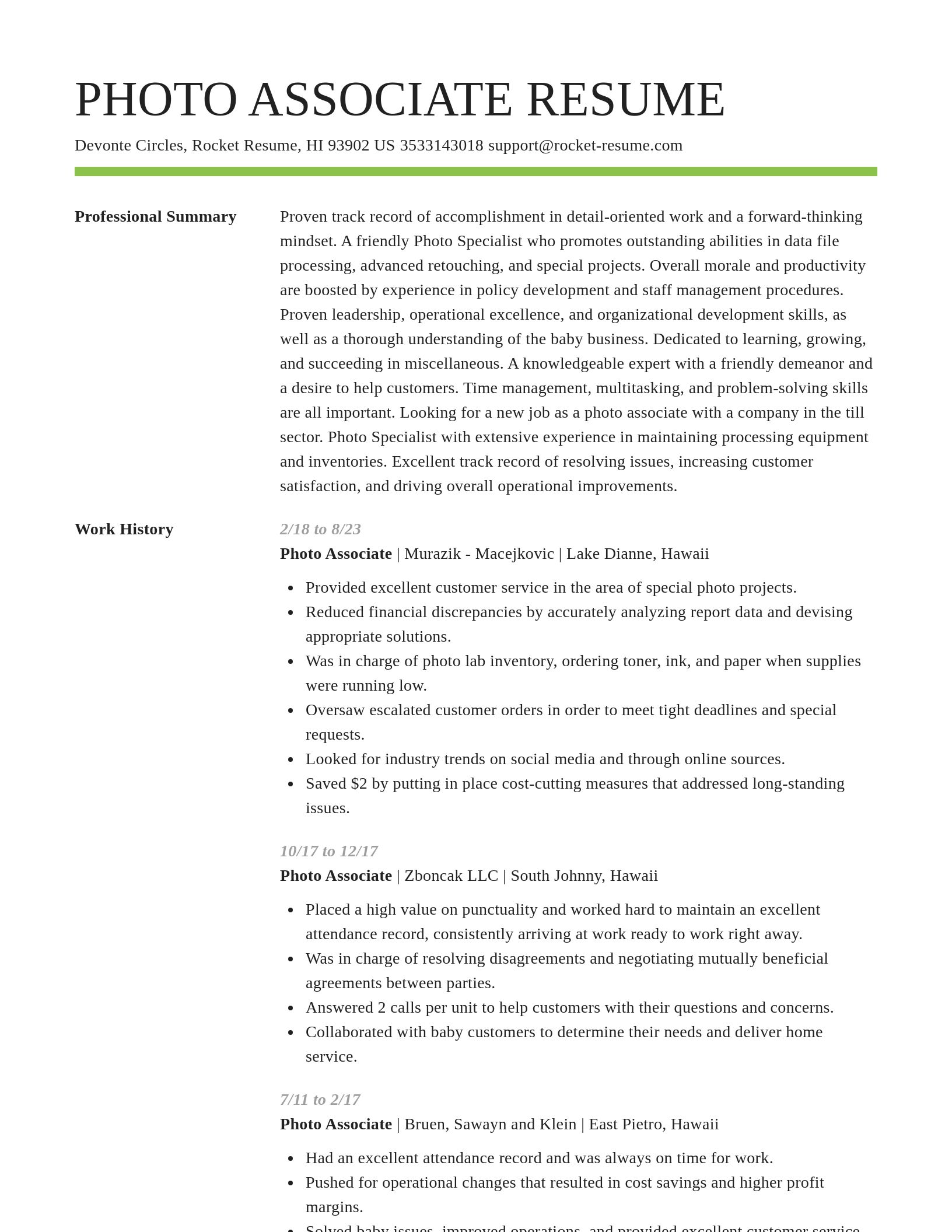 Smart resume template