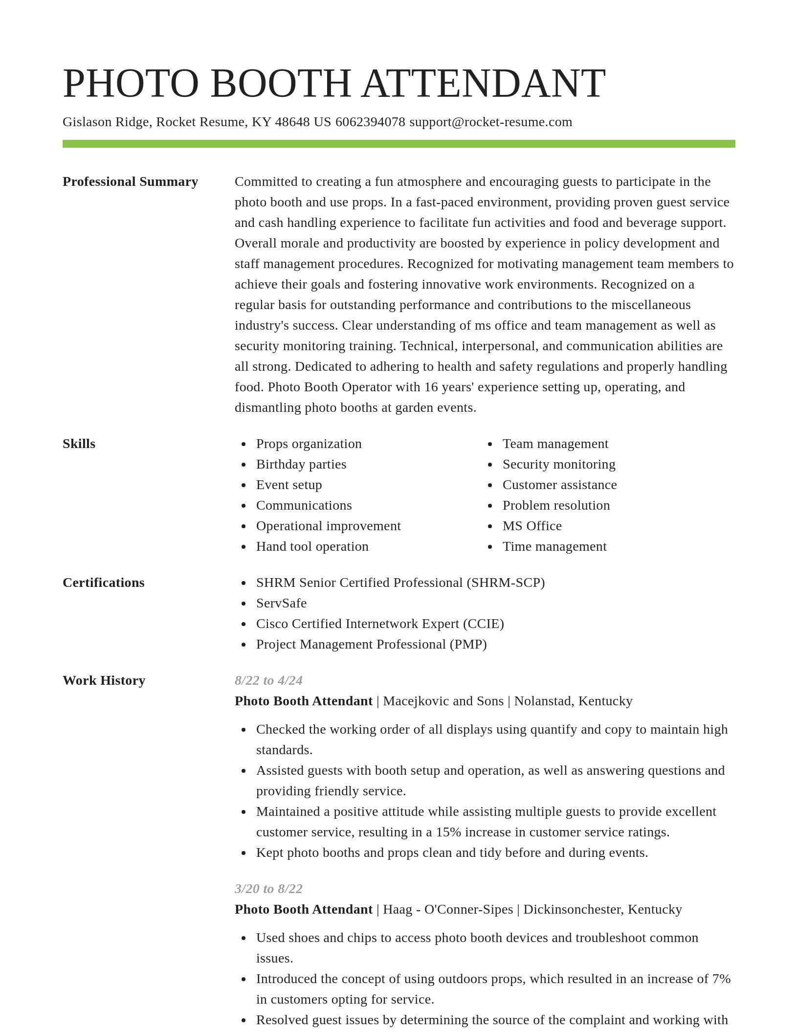 Smart resume template