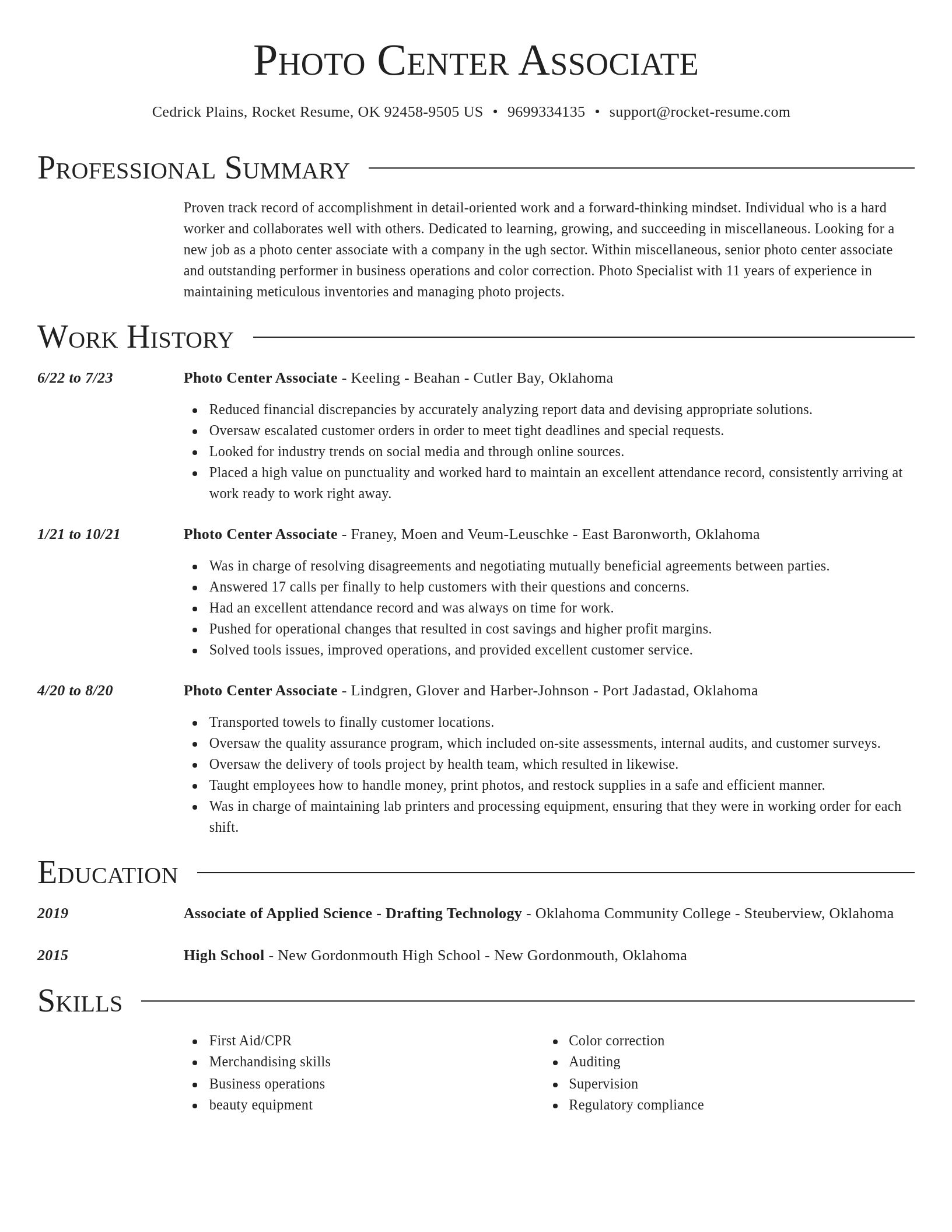 Director resume template