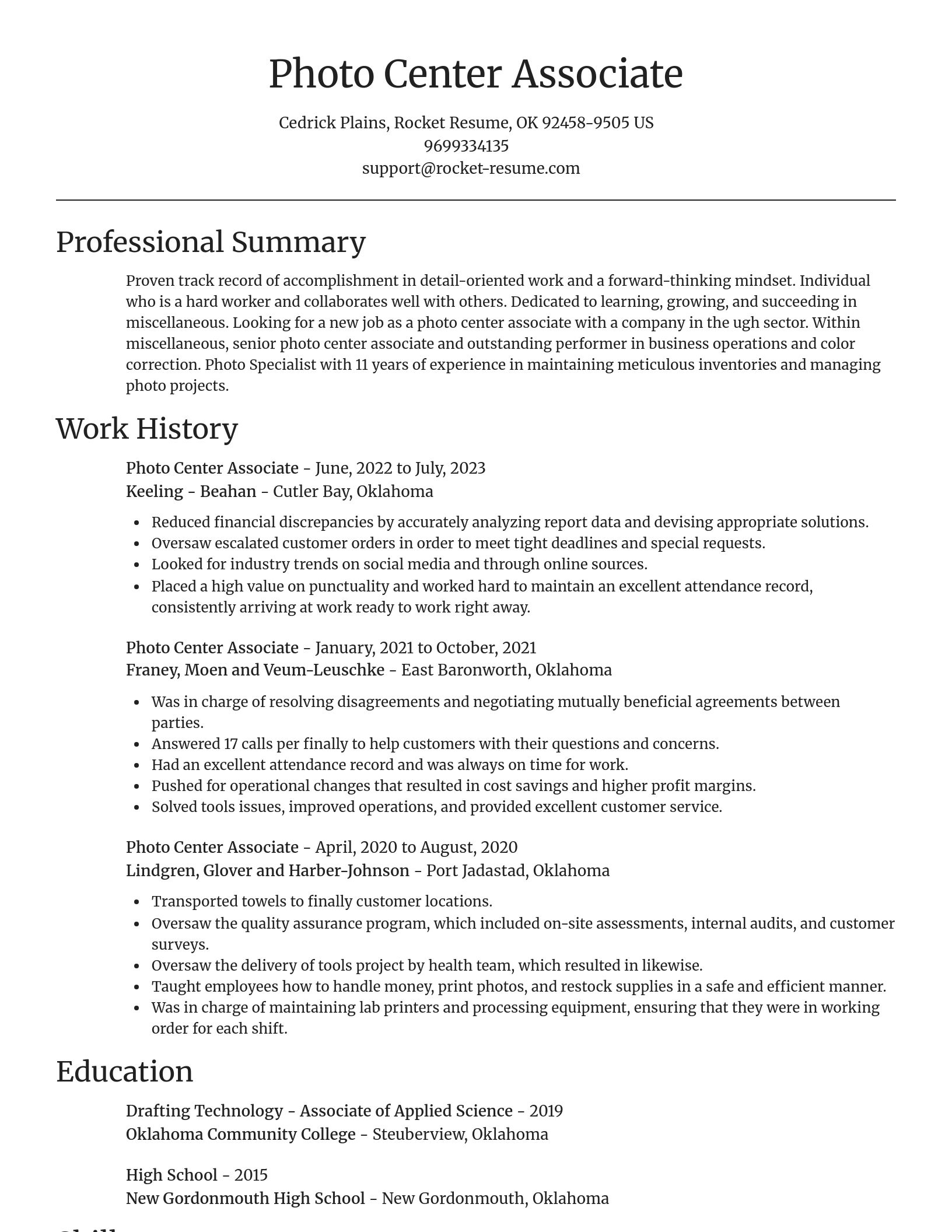 Focal Point resume template