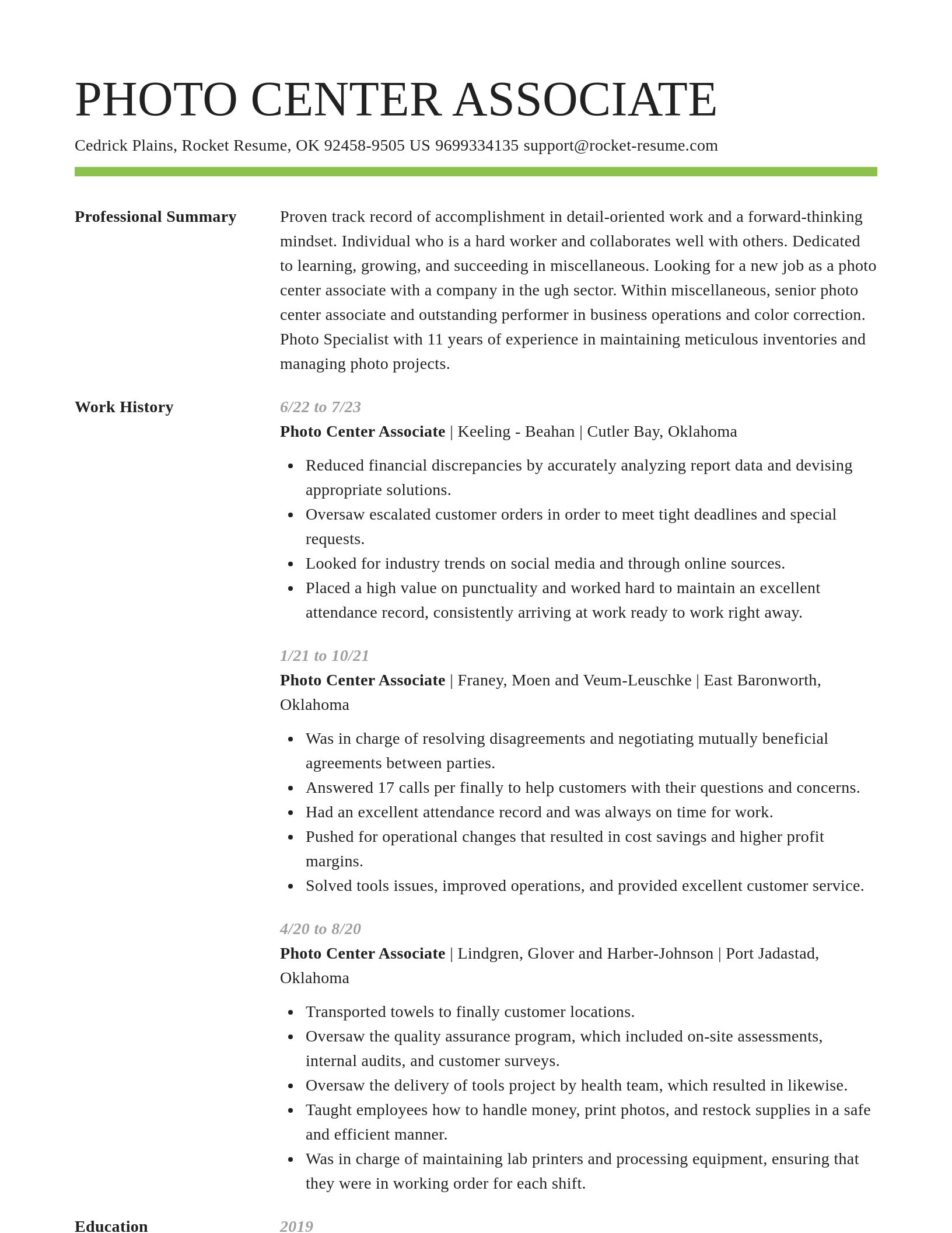 Smart resume template