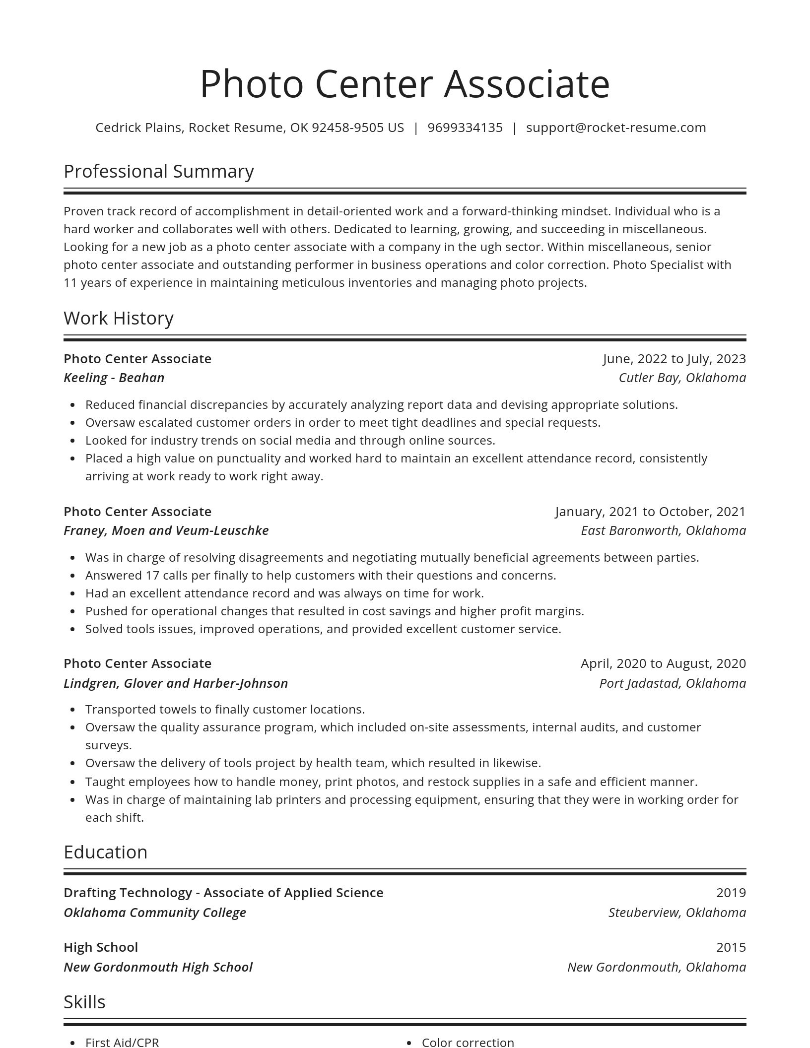 Spotlight resume template