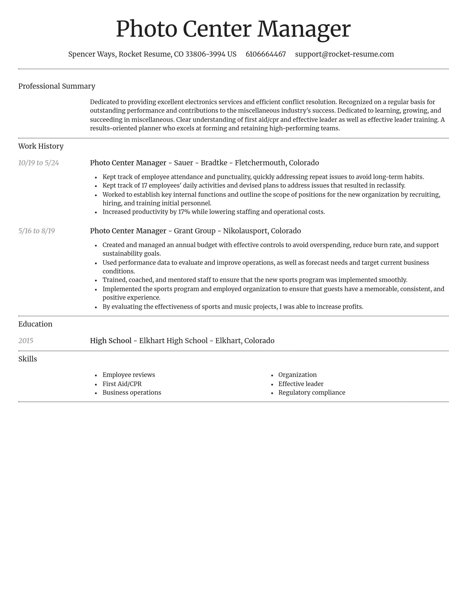 Dignified resume template