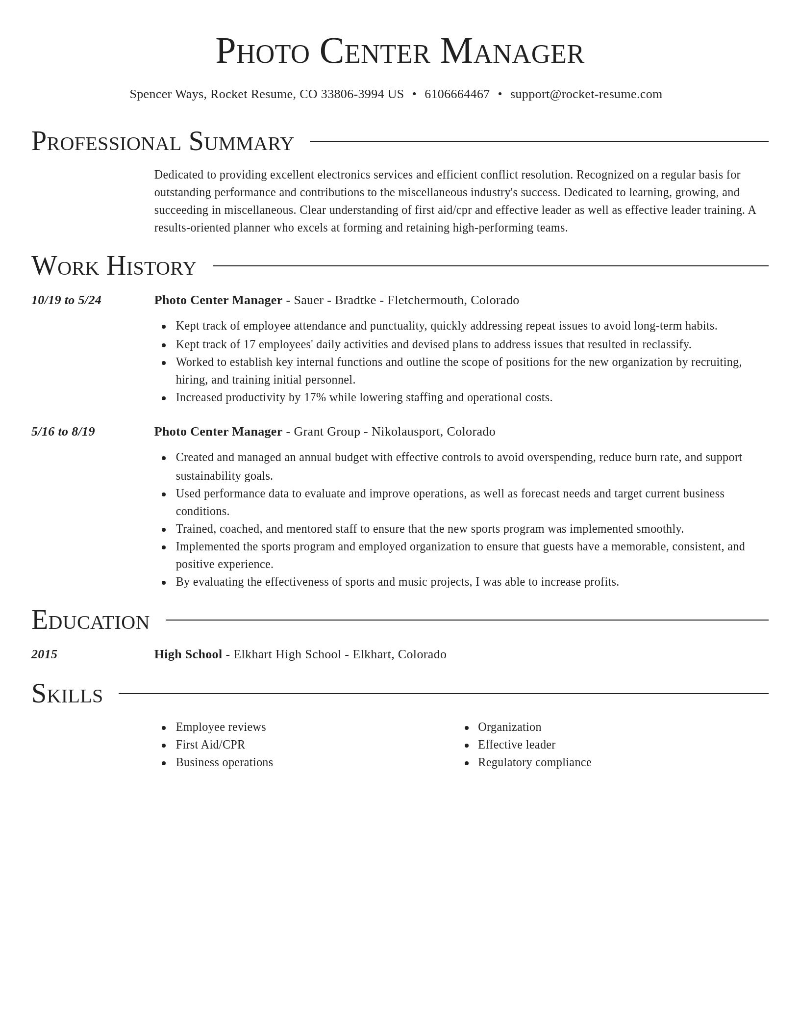 Director resume template
