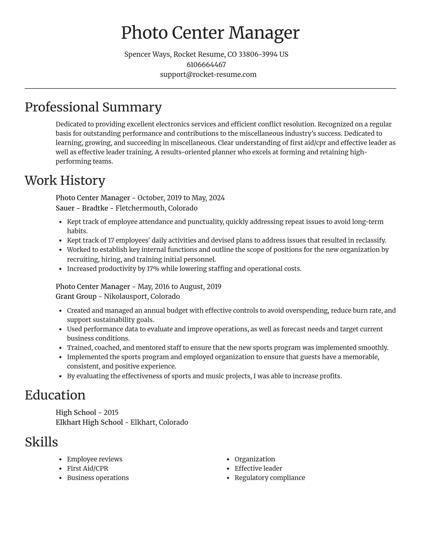 Focal Point resume template