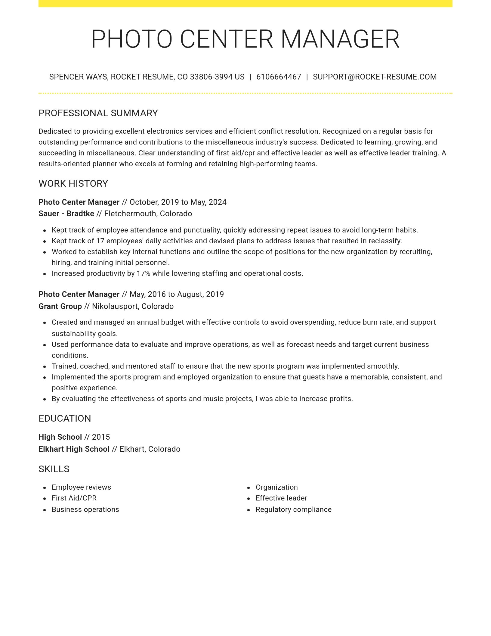 Grand resume template