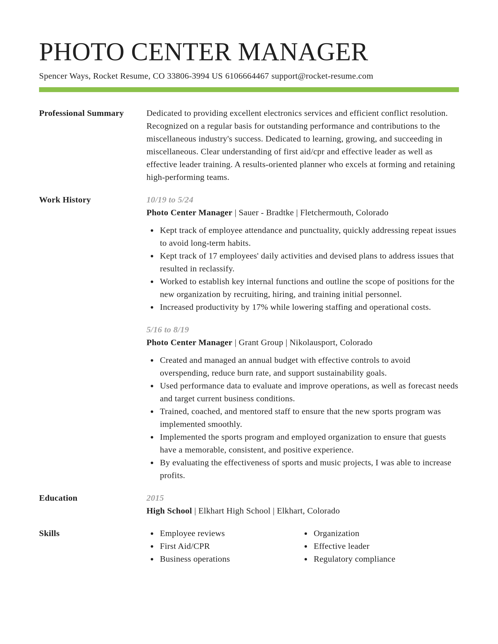 Smart resume template
