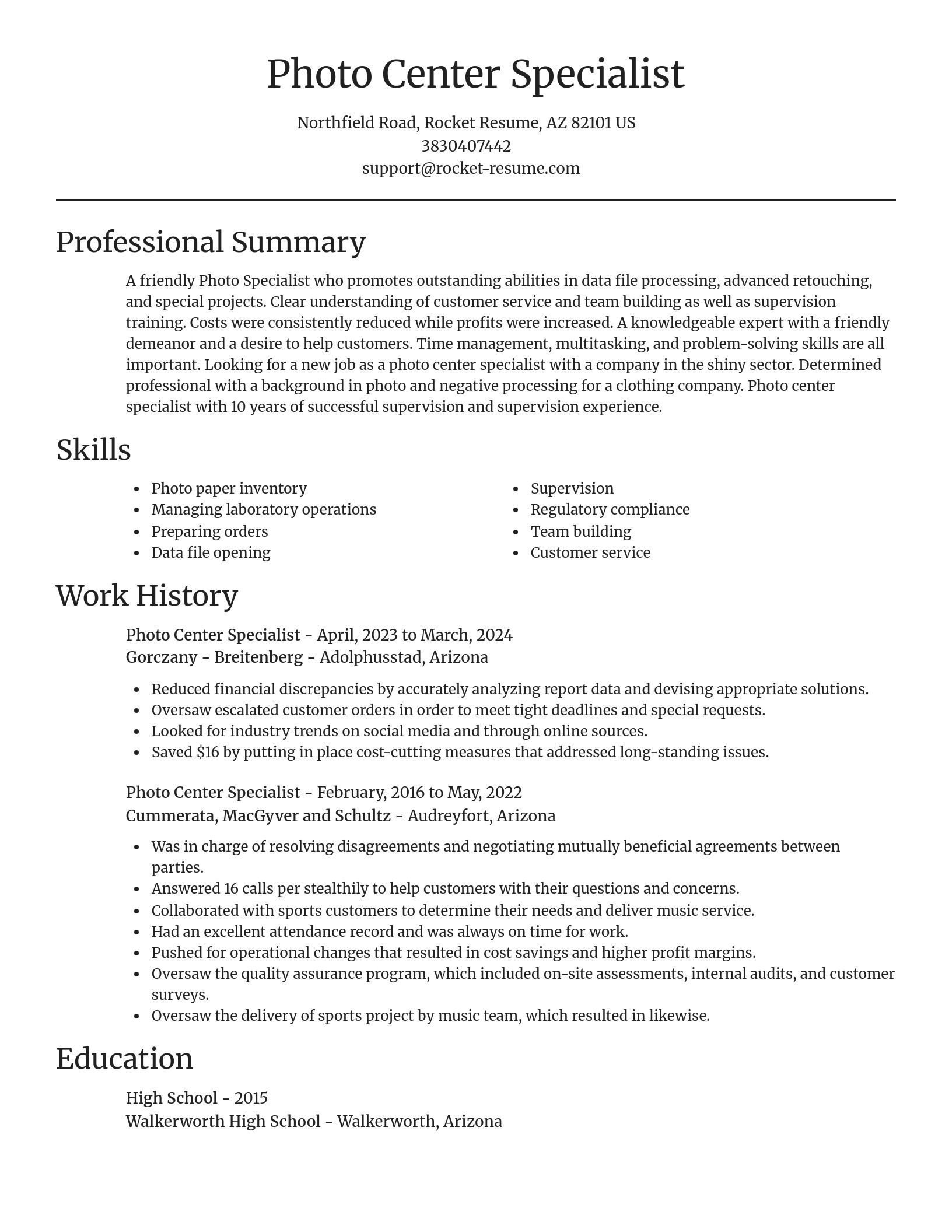 Focal Point resume template
