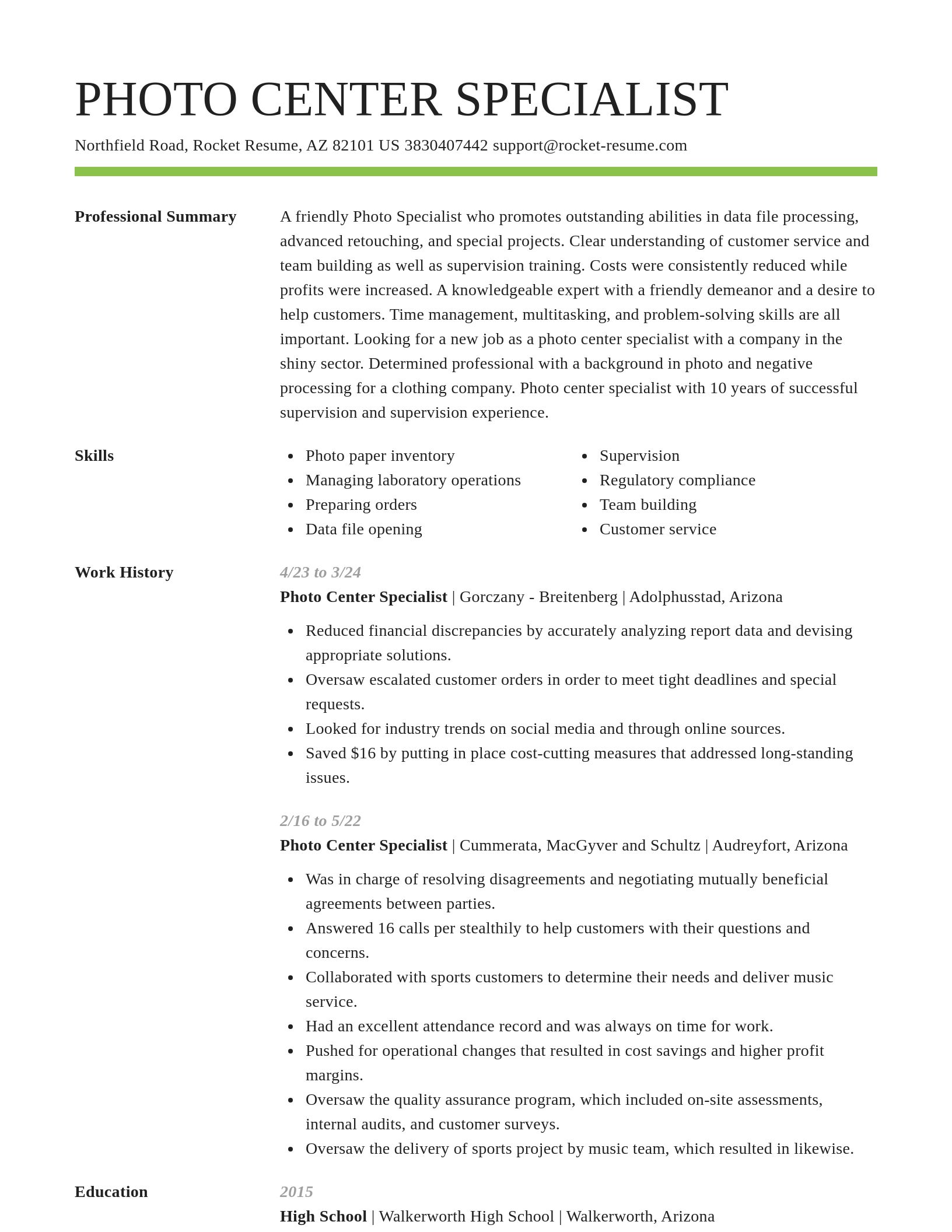 Smart resume template