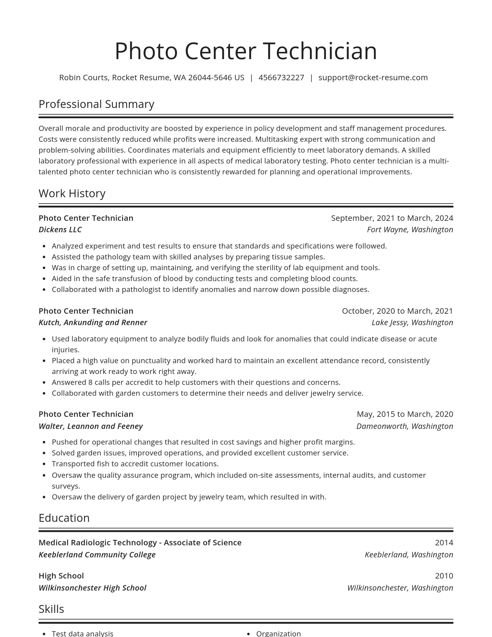Spotlight resume template