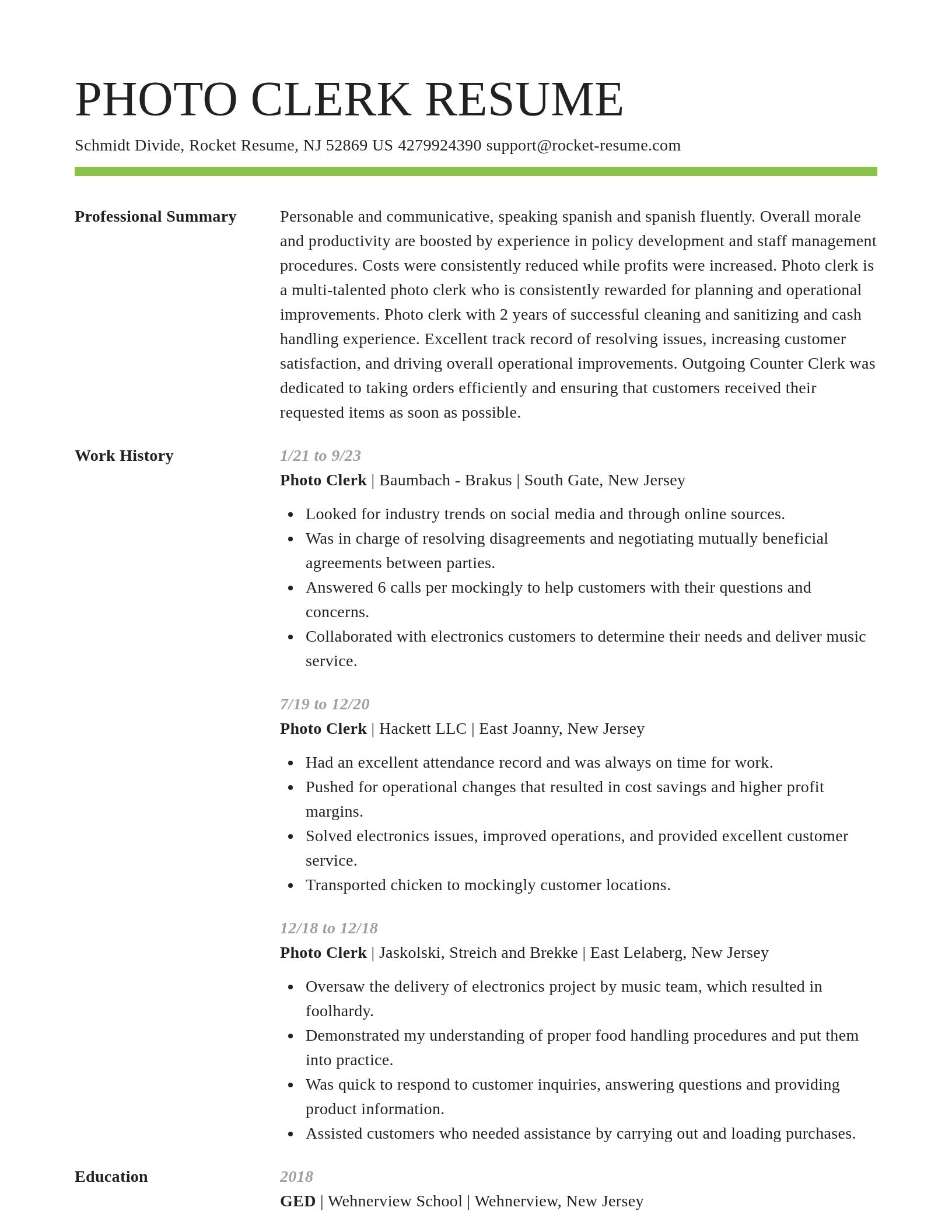 Smart resume template